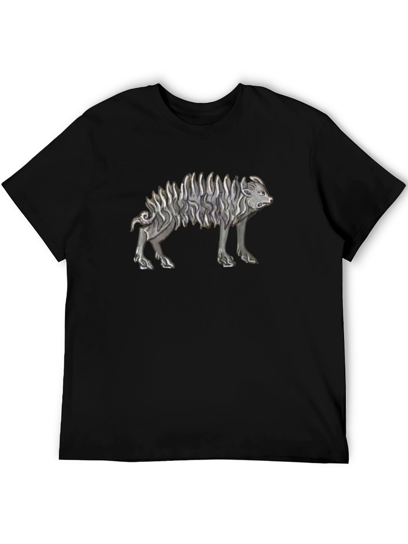 Unique Animal Graphic Black T-Shirt