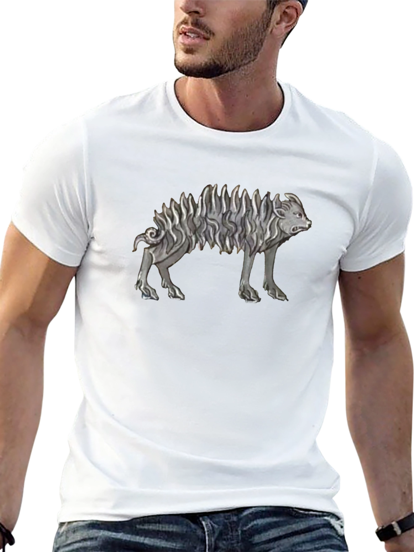 Unique Animal Graphic Black T-Shirt