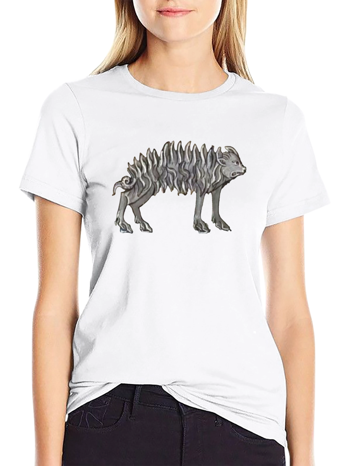 Unique Animal Graphic Black T-Shirt