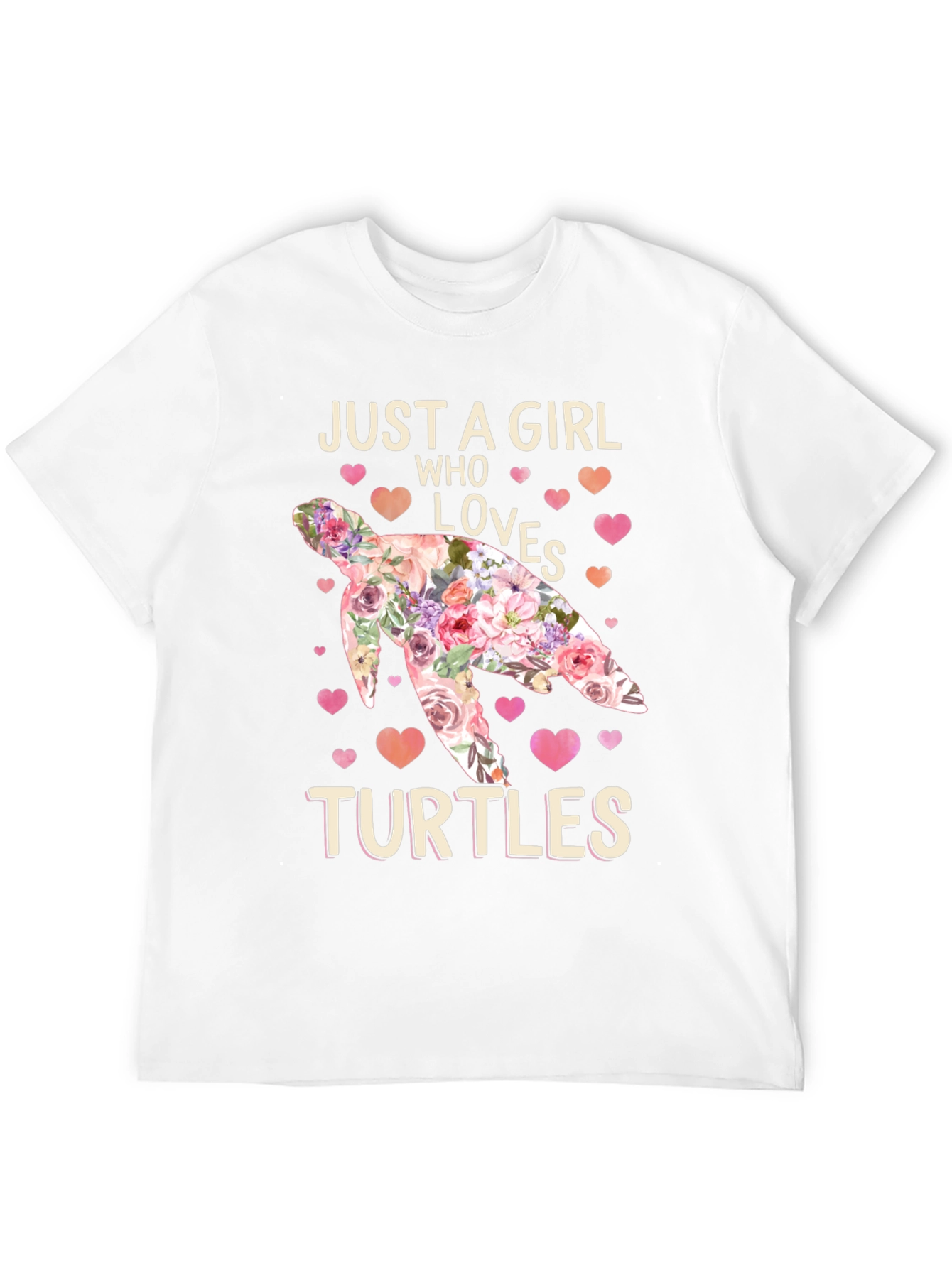 Just A Girl Who Loves Turtles Floral T-Shirt