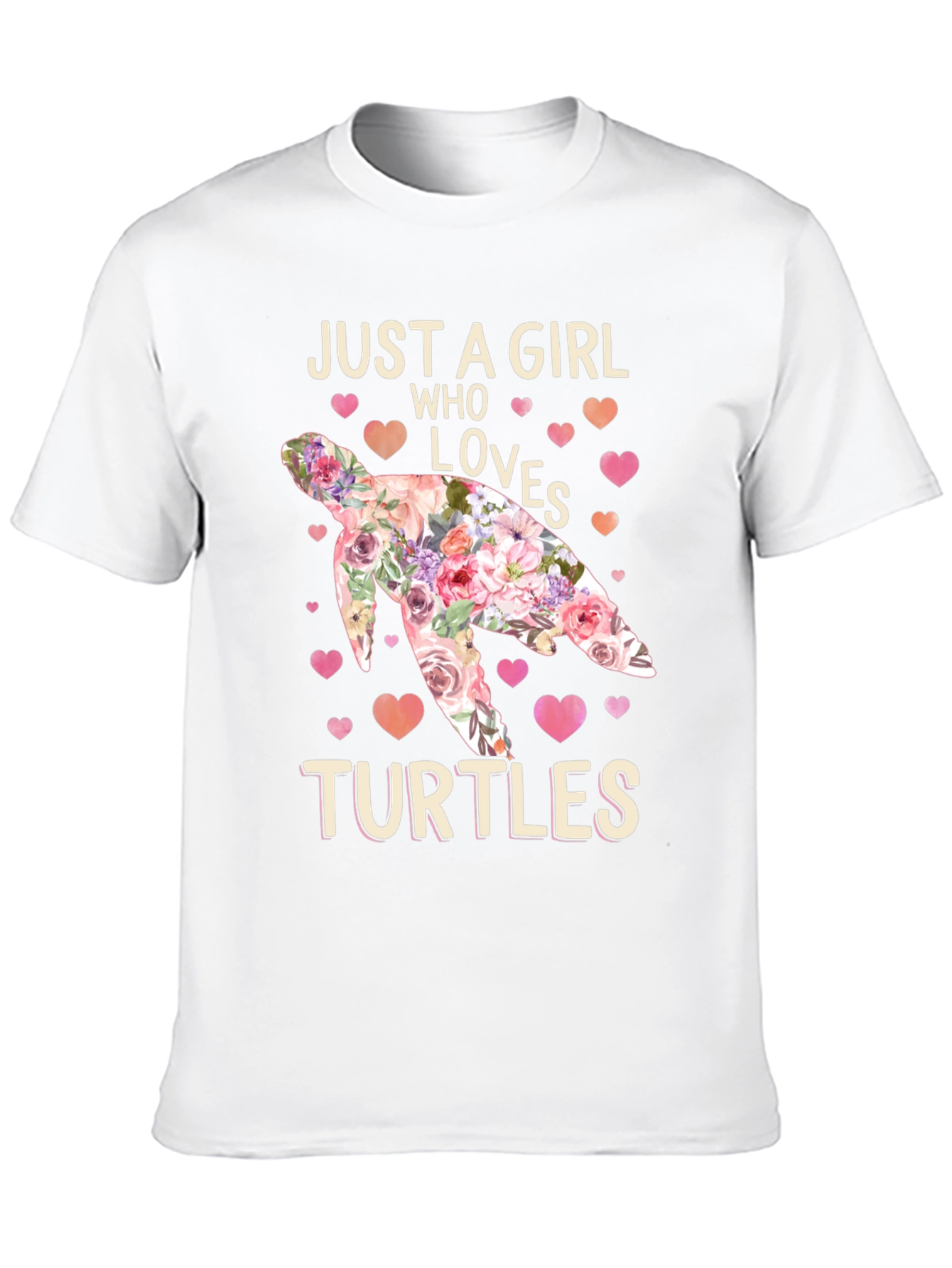 Just A Girl Who Loves Turtles Floral T-Shirt