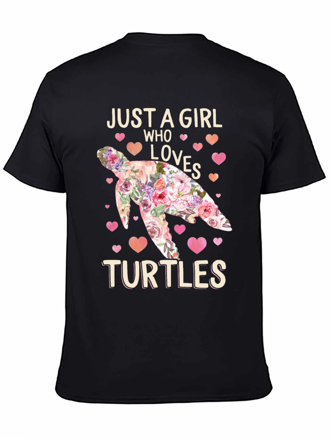 Just A Girl Who Loves Turtles Floral T-Shirt