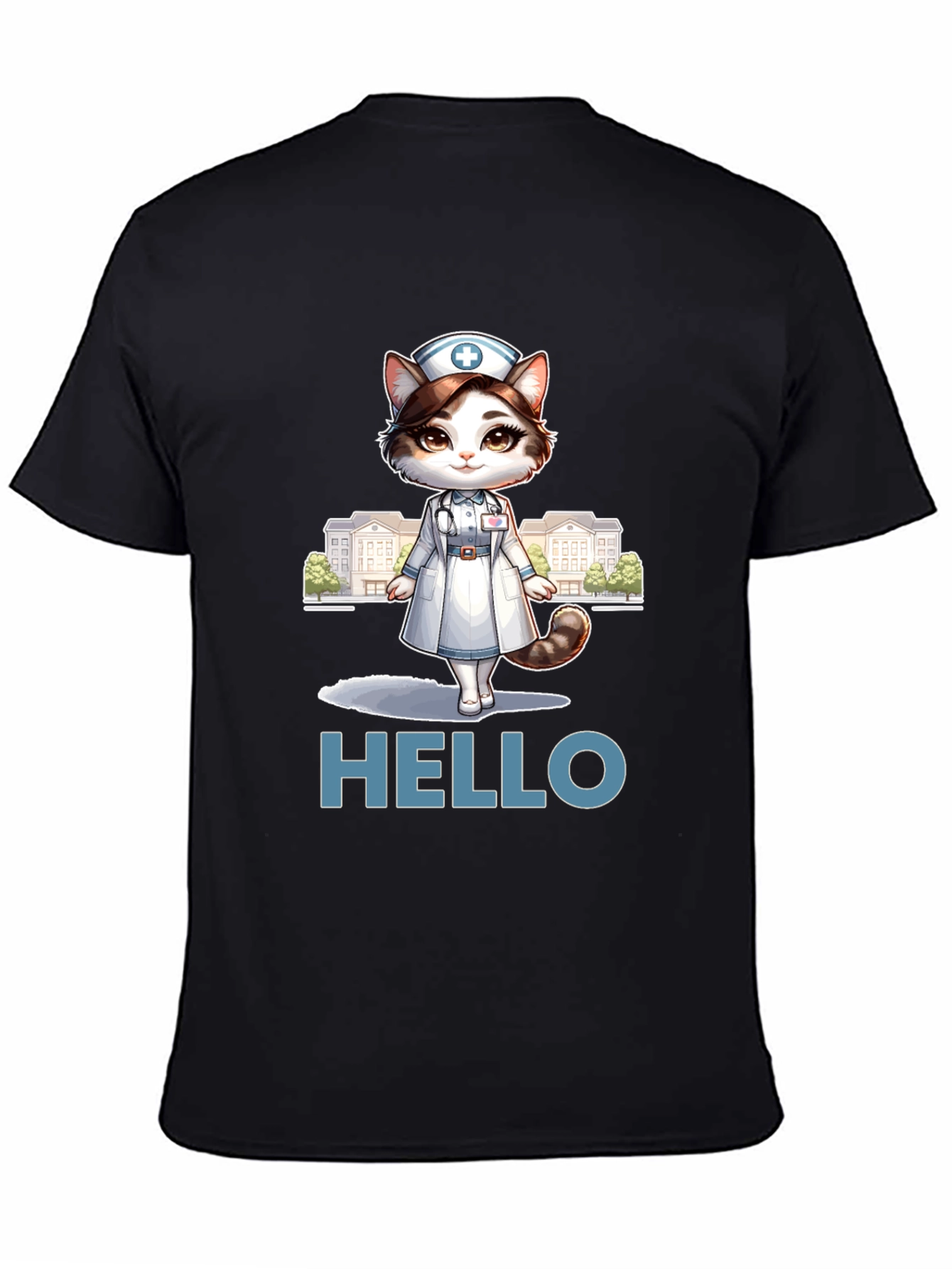 Nurse Cat T-Shirt - Hello Feline Medical Cute Tee
