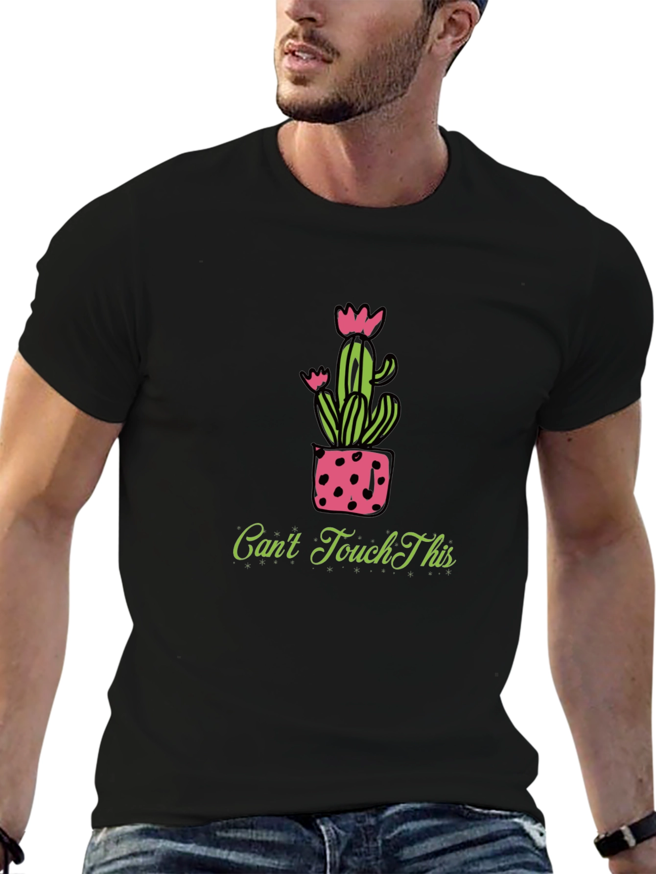 Cactus Tee - Cant Touch This Black T-Shirt