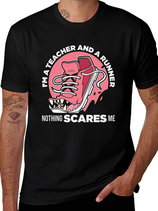 Teacher Runner Graphic Tee - Funny Scary Running Shoe Shirt