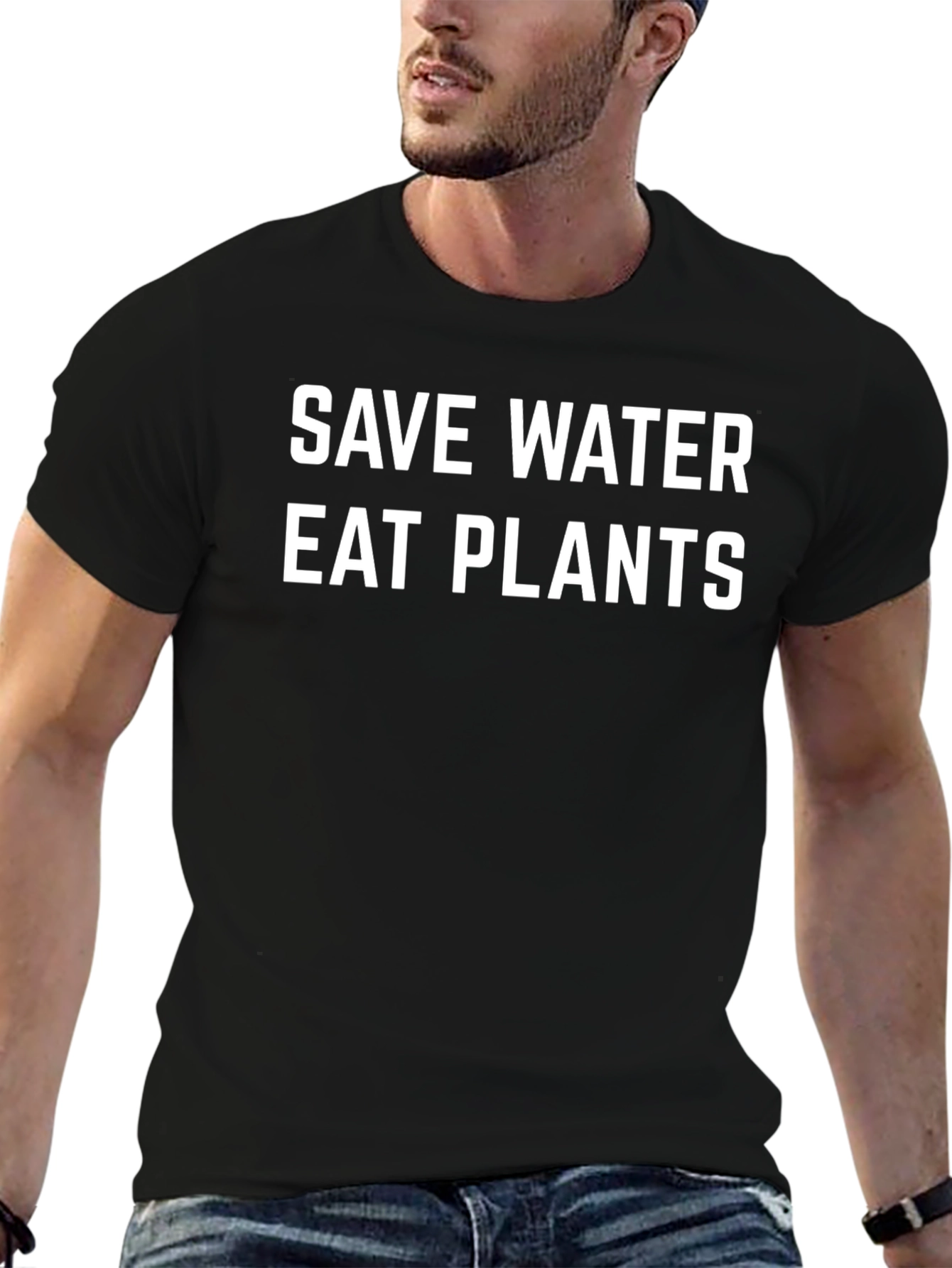 Save Water Eat Plants Graphic Tee - Vegan T-Shirt