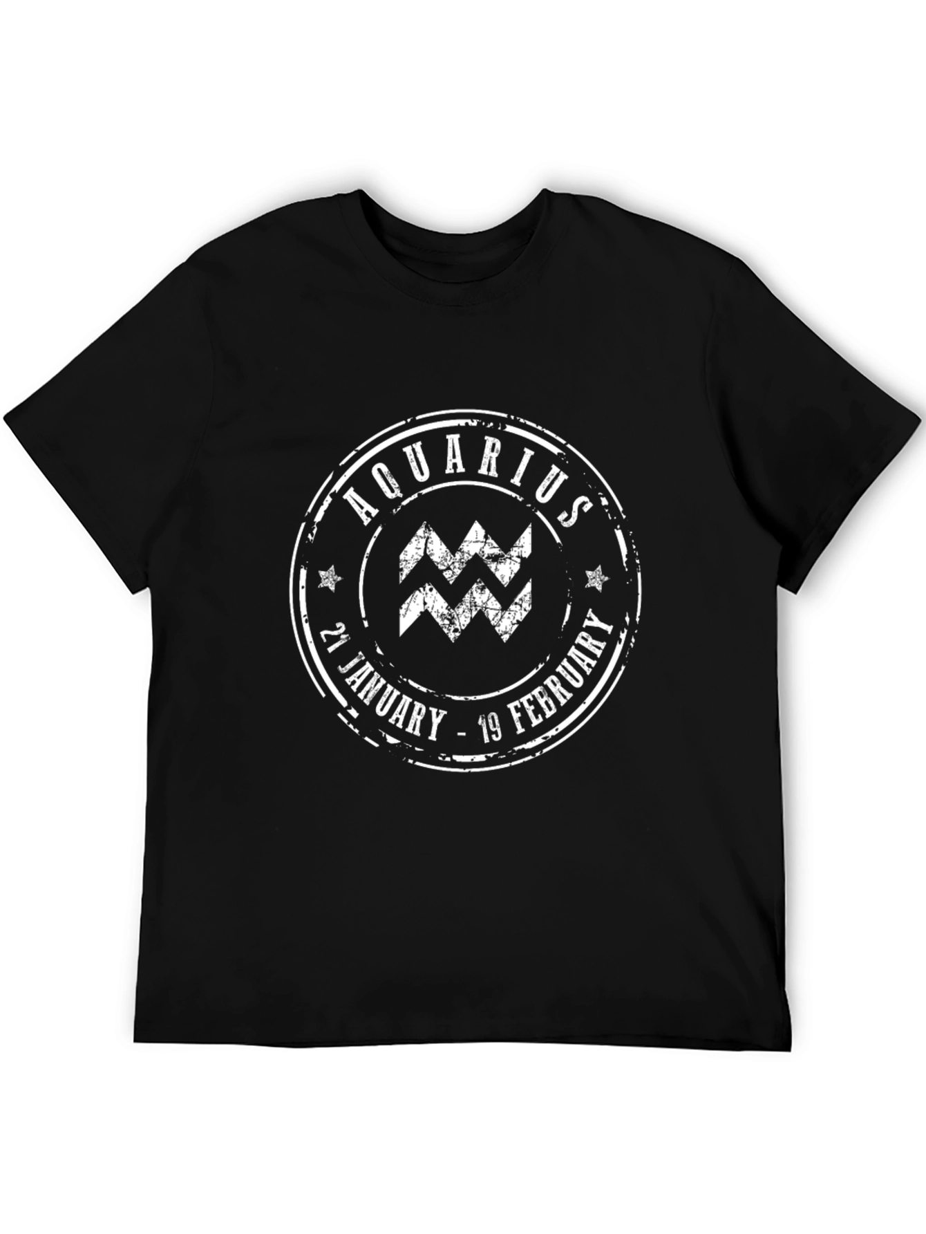 Aquarius Zodiac Sign Black T-Shirt