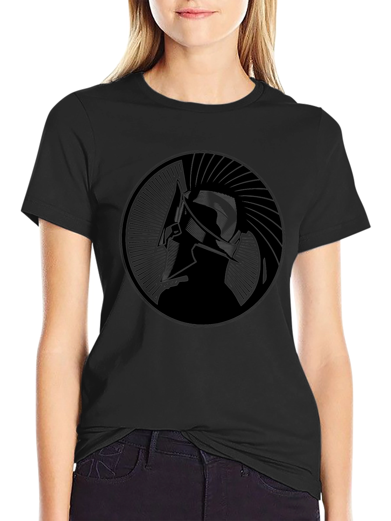 Spartan Warrior Graphic Tee - Black