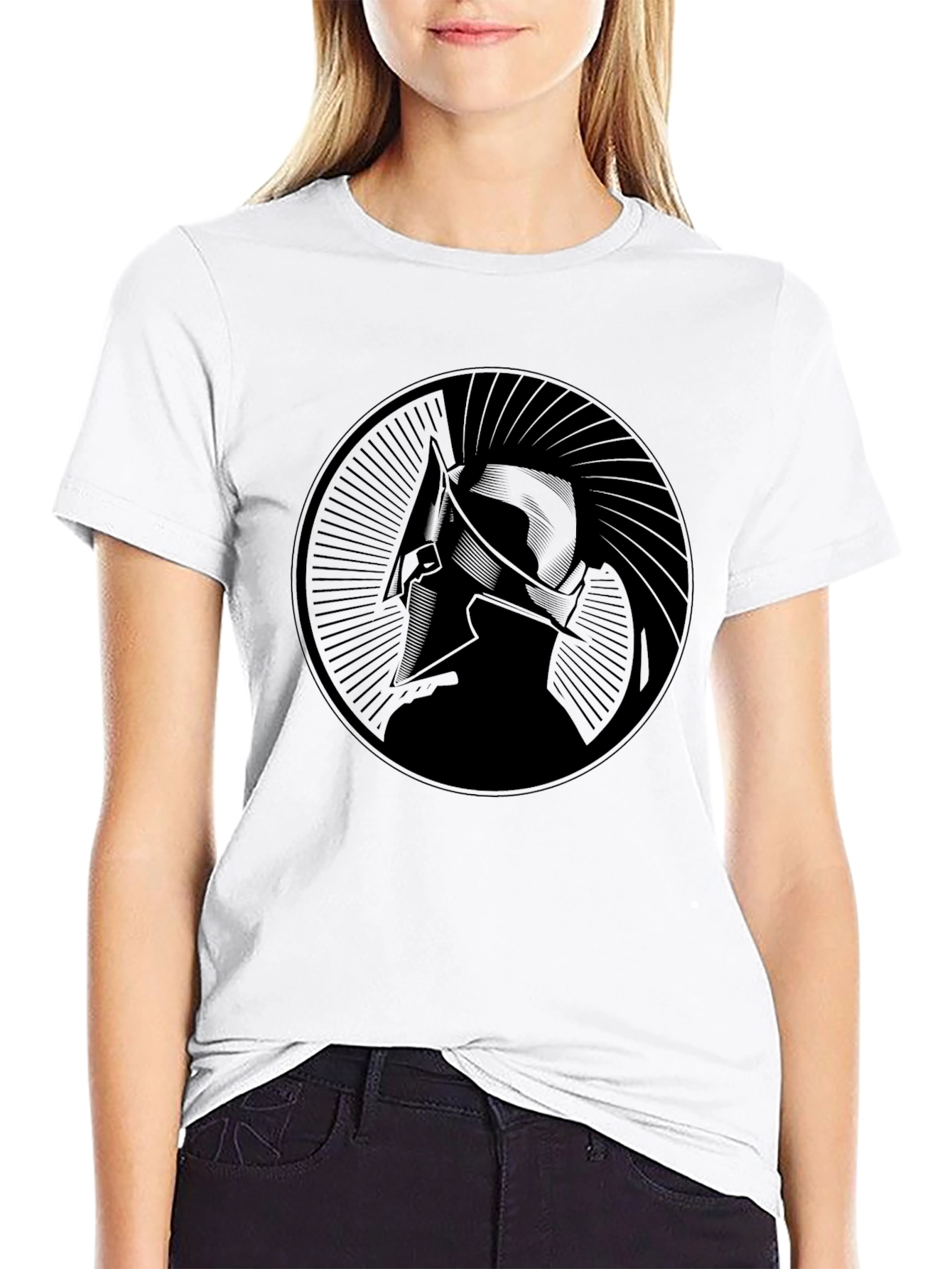 Spartan Warrior Graphic Tee - Black