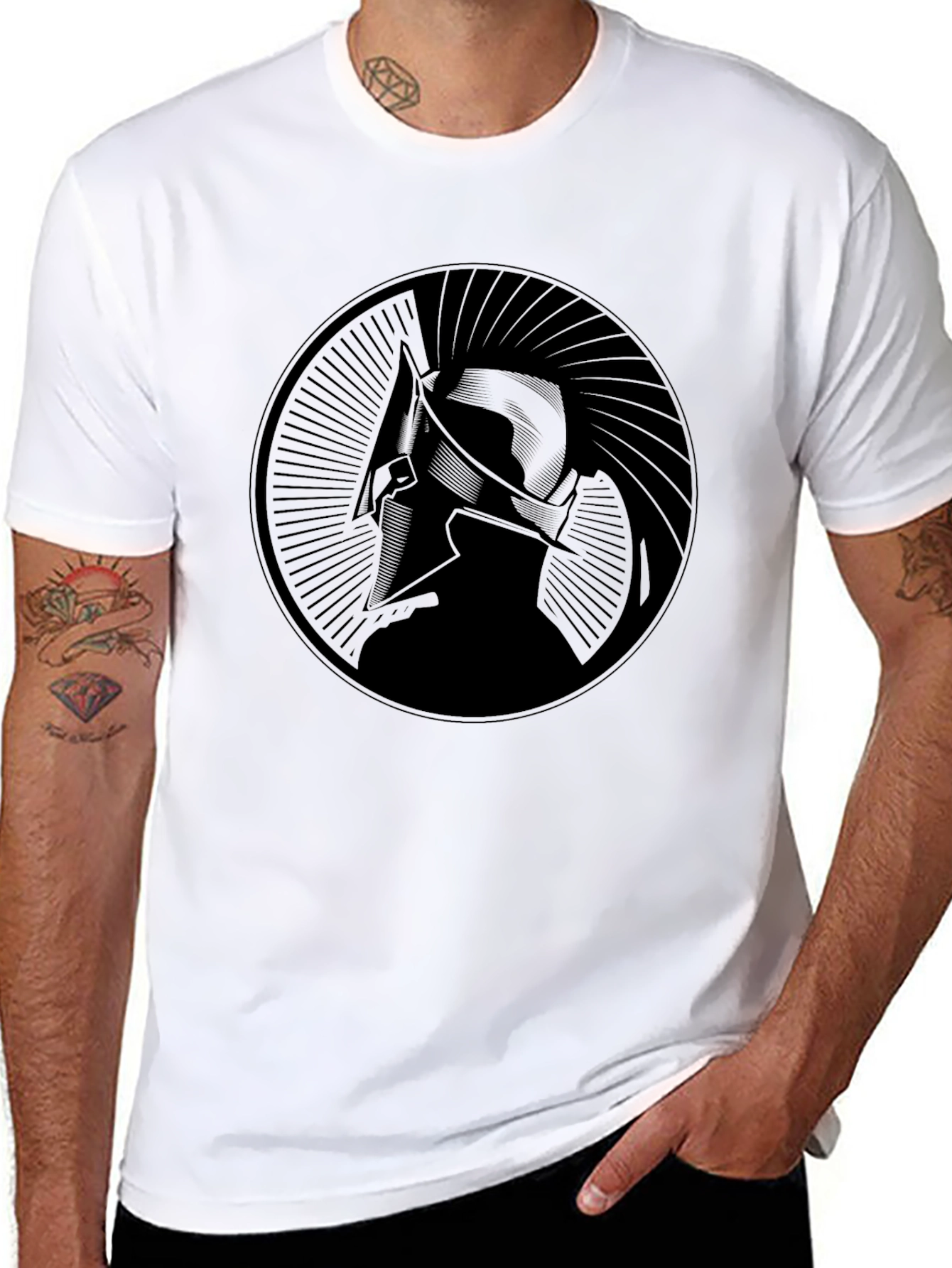 Spartan Warrior Graphic Tee - Black