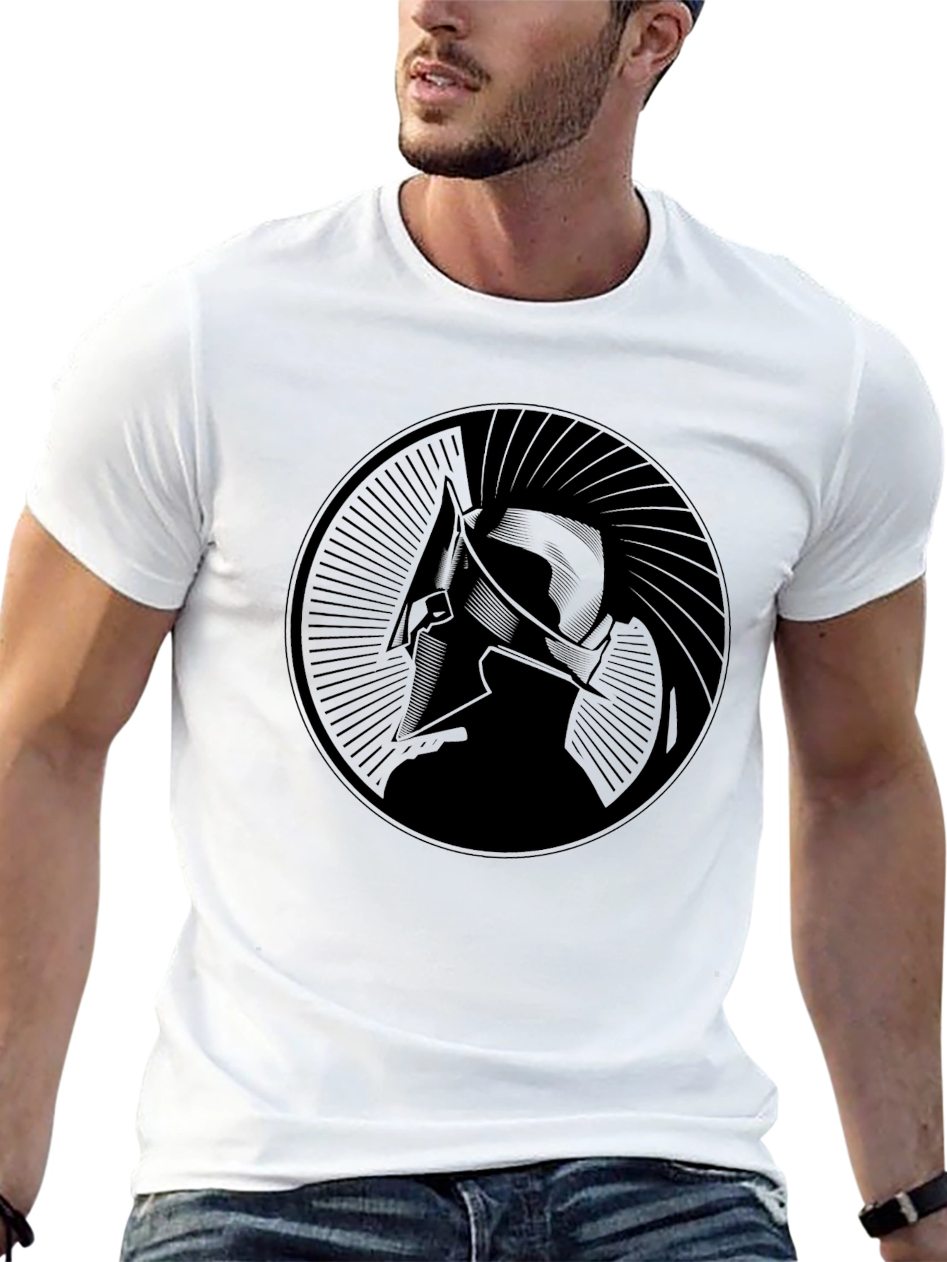 Spartan Warrior Graphic Tee - Black