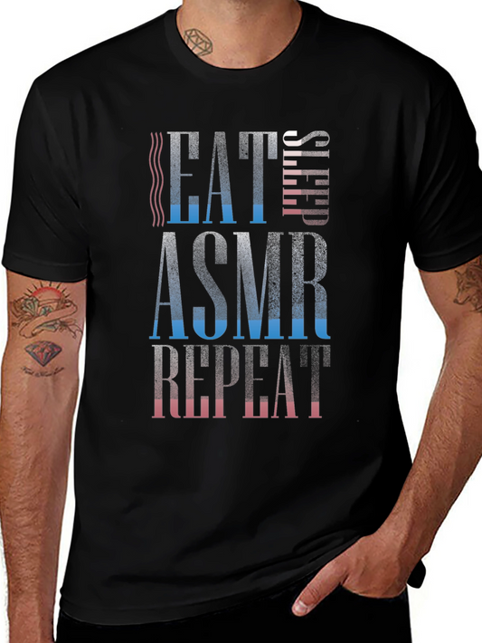 Eat Sleep ASMR Repeat Black T-Shirt