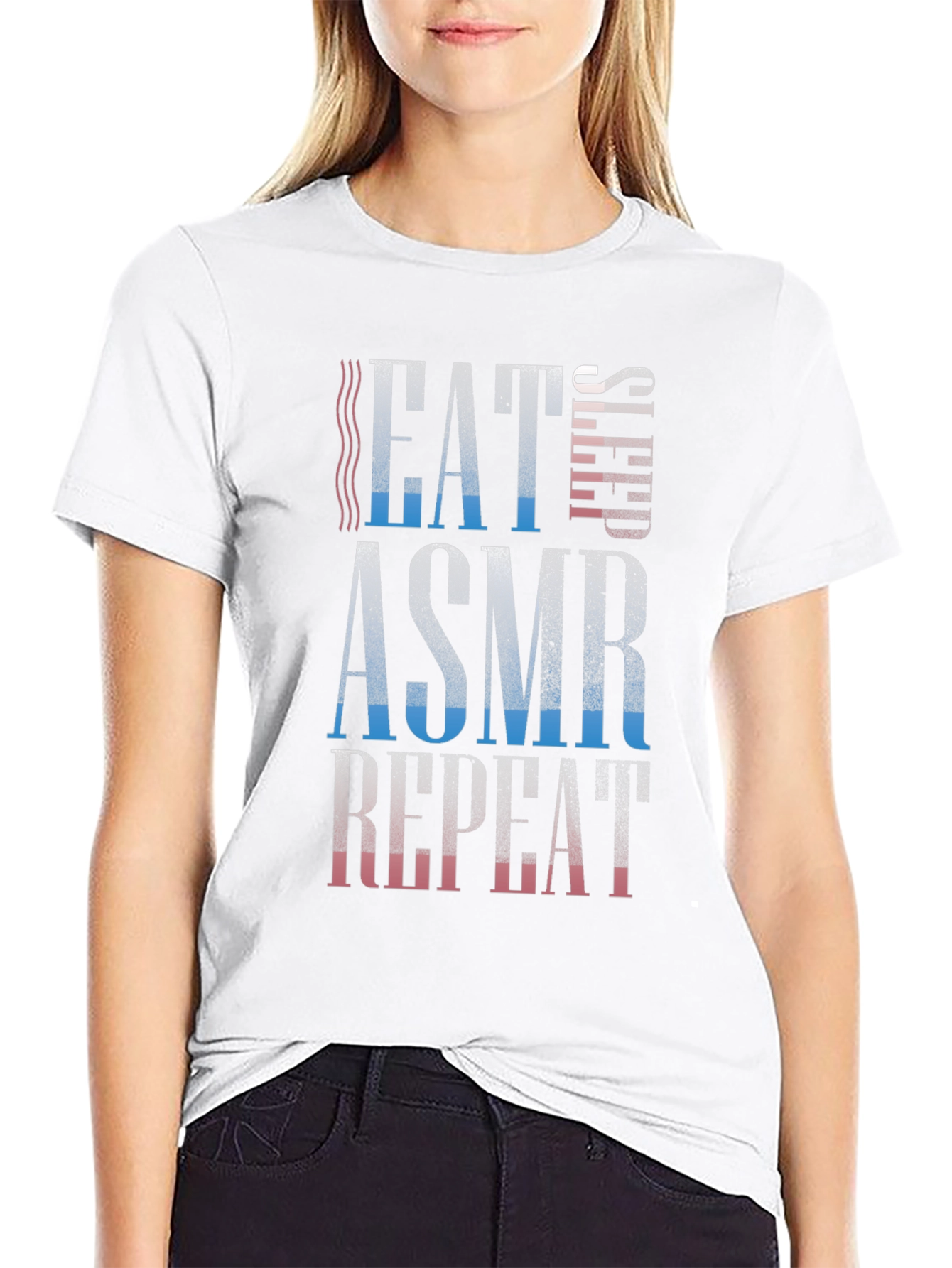 Eat Sleep ASMR Repeat Black T-Shirt