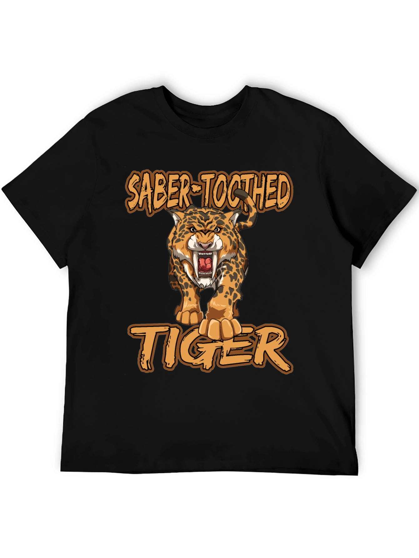 Saber-Toothed Tiger Graphic Print T-Shirt
