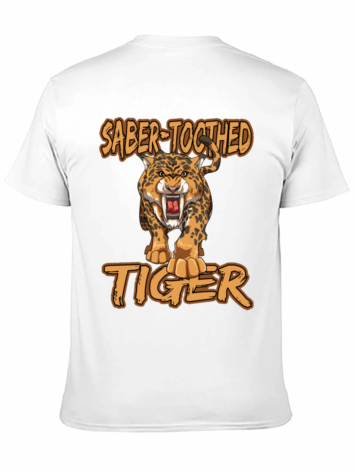 Saber-Toothed Tiger Graphic Print T-Shirt