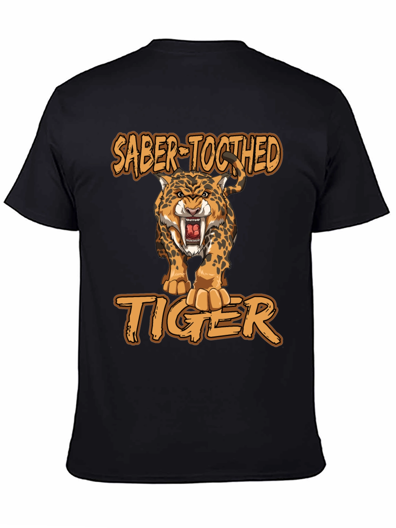 Saber-Toothed Tiger Graphic Print T-Shirt