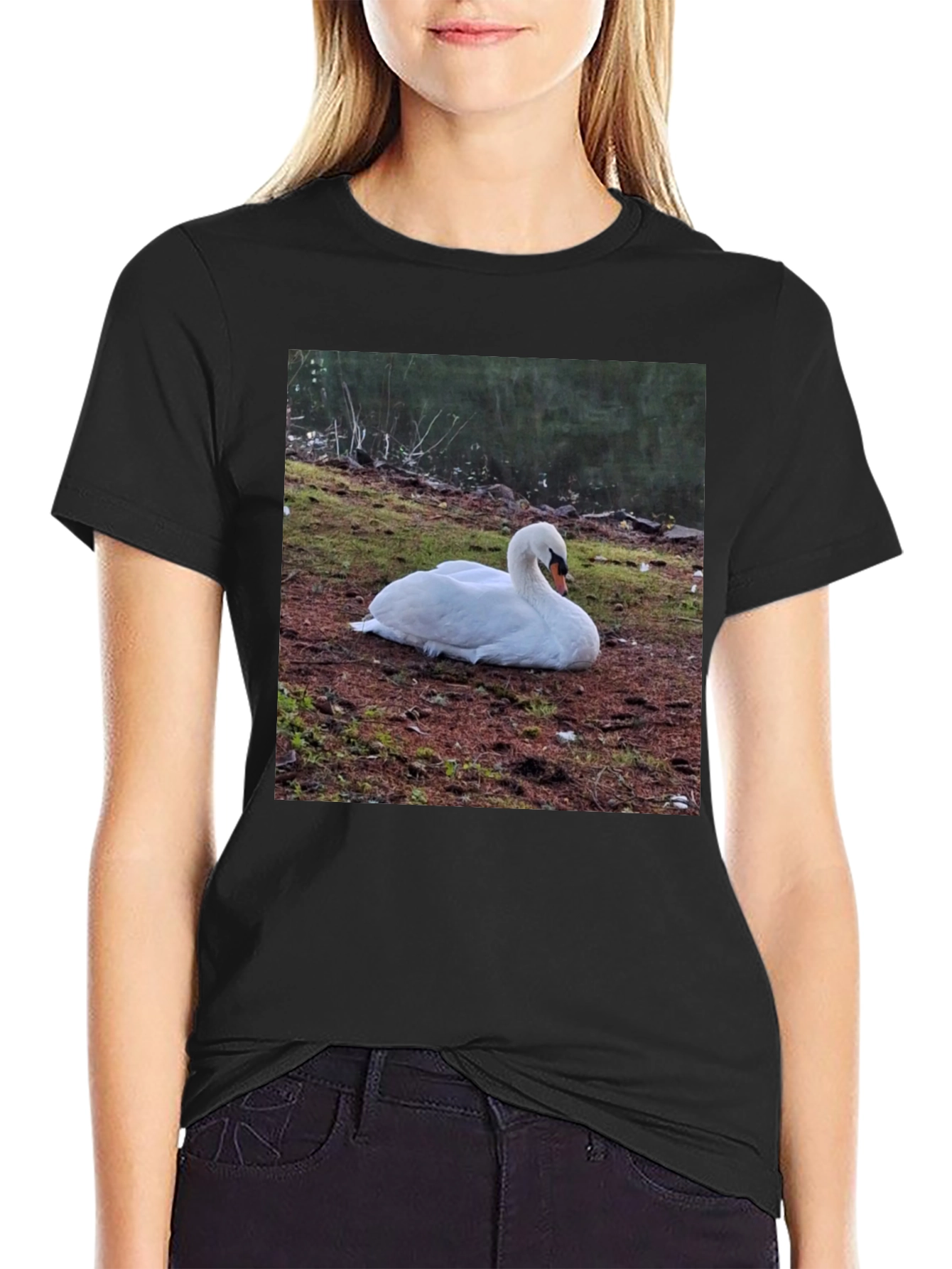 Swan Graphic Tee - Unique Nature Lovers Shirt