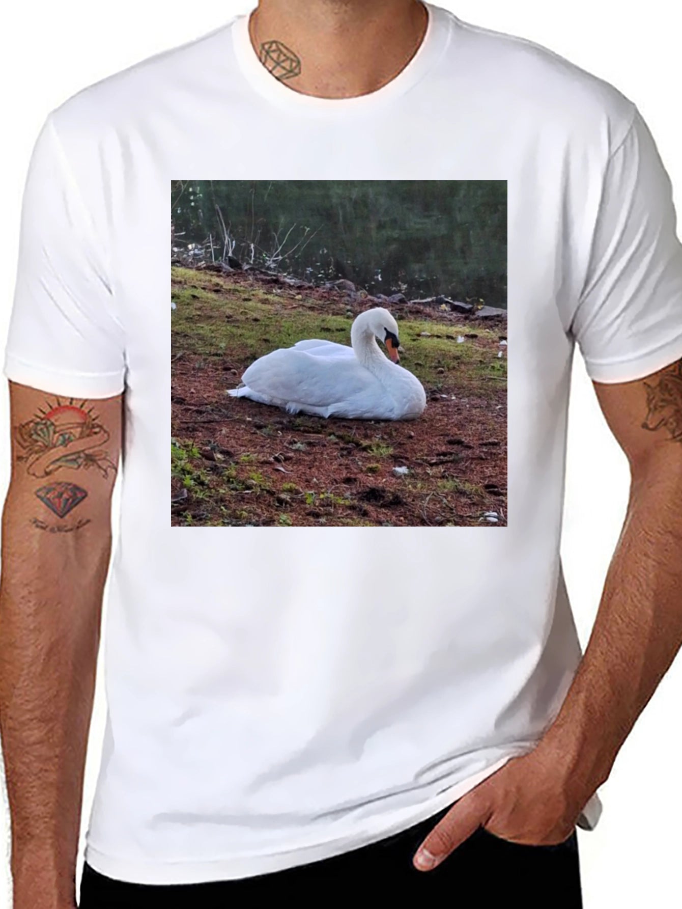 Swan Graphic Tee - Unique Nature Lovers Shirt