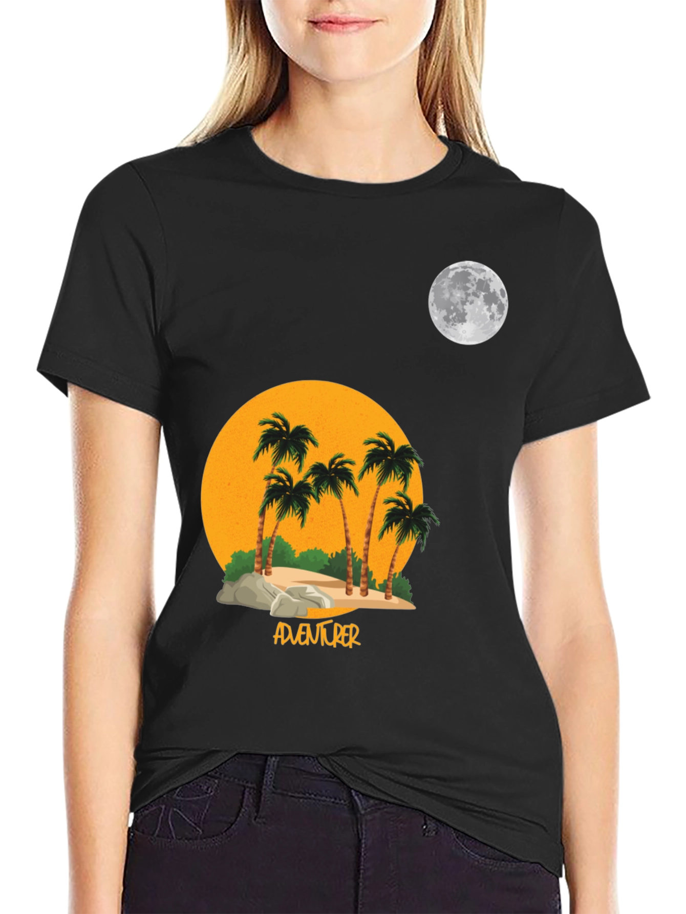 Adventurer Palm Tree Moon Graphic T-Shirt