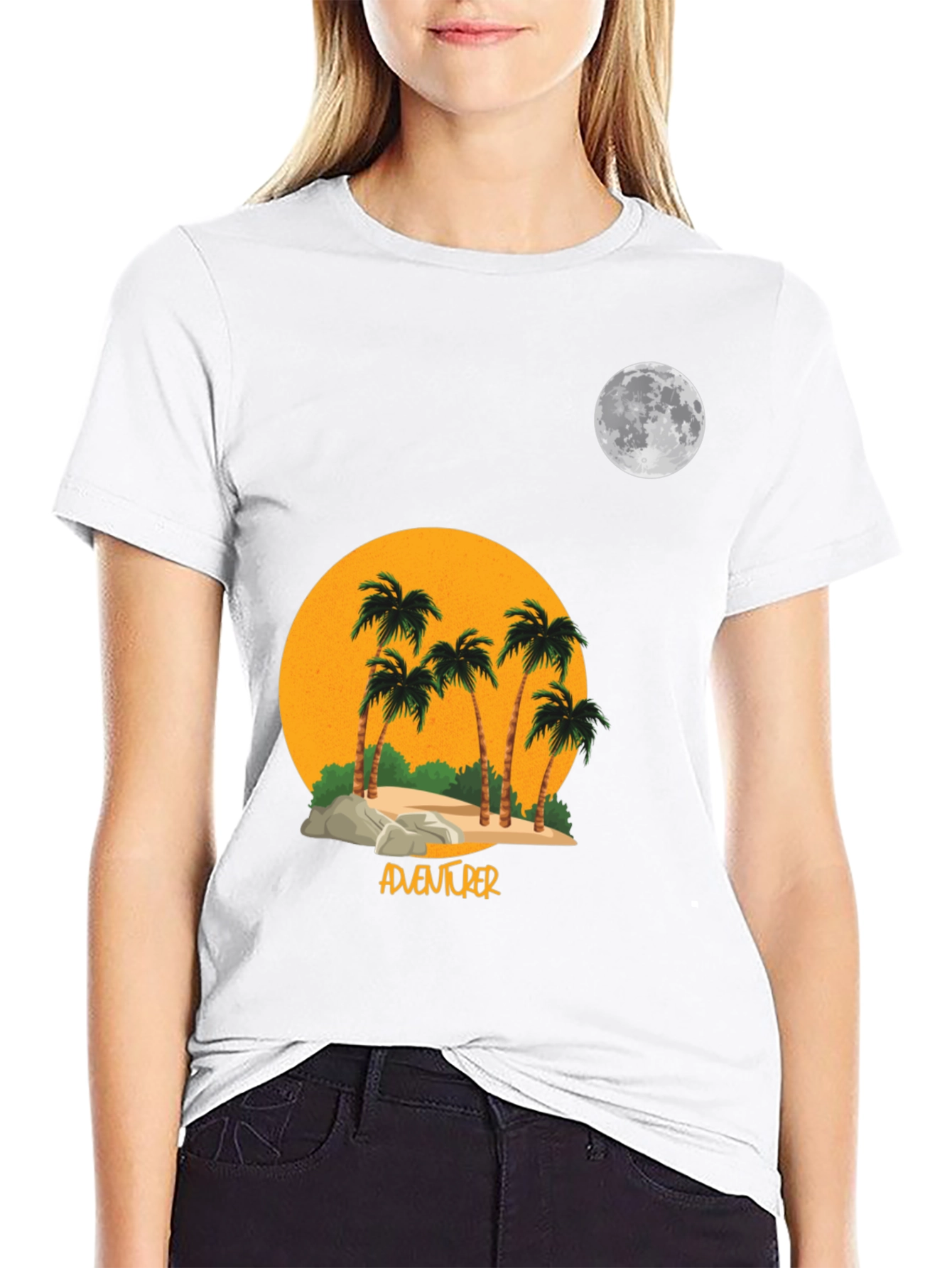 Adventurer Palm Tree Moon Graphic T-Shirt
