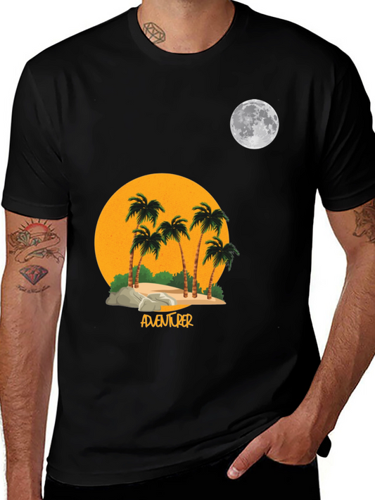 Adventurer Palm Tree Moon Graphic T-Shirt