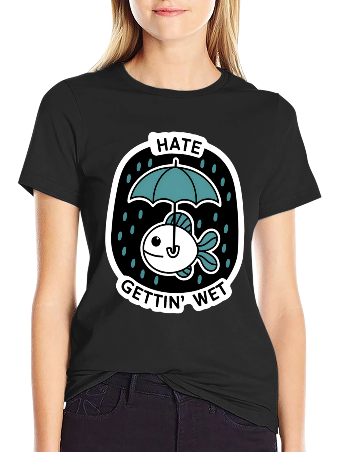 Funny Fish Hates Getting Wet Graphic Tee