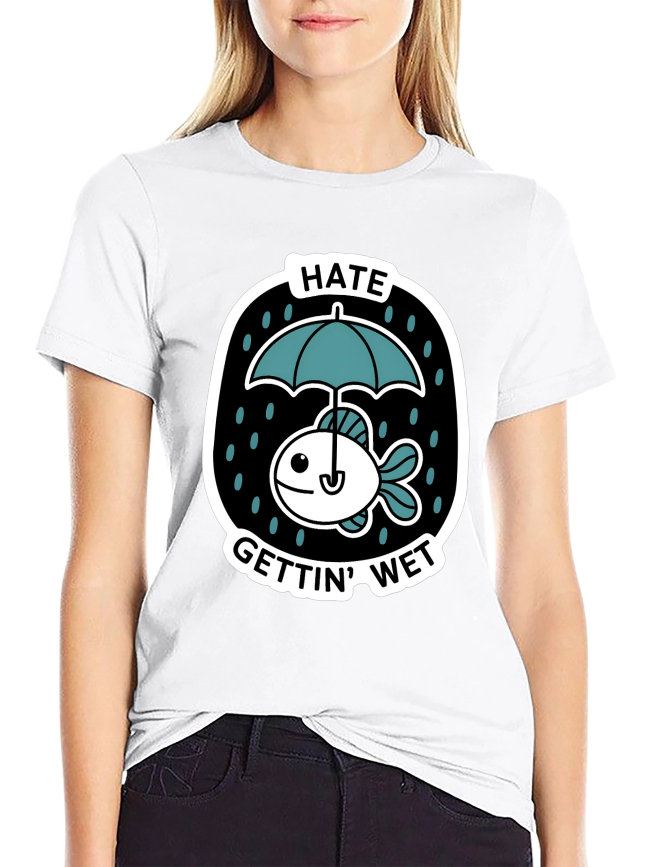Funny Fish Hates Getting Wet Graphic Tee