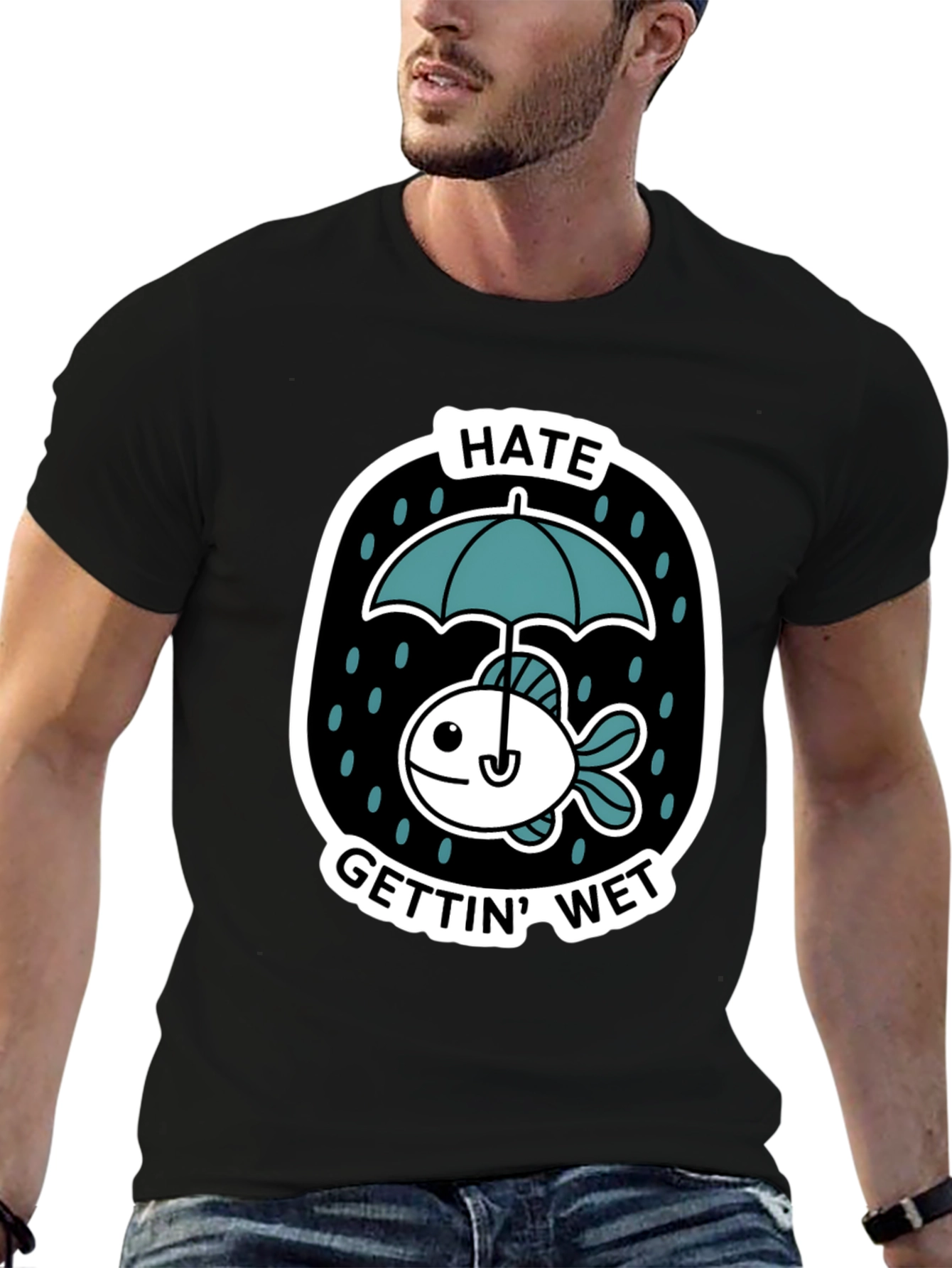 Funny Fish Hates Getting Wet Graphic Tee