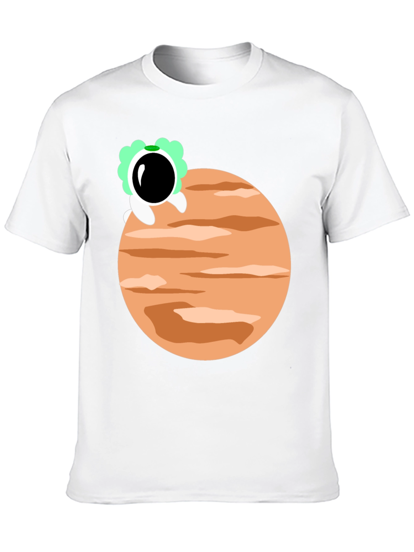 Astronaut Planet Graphic Tee - Trendy Black T-Shirt