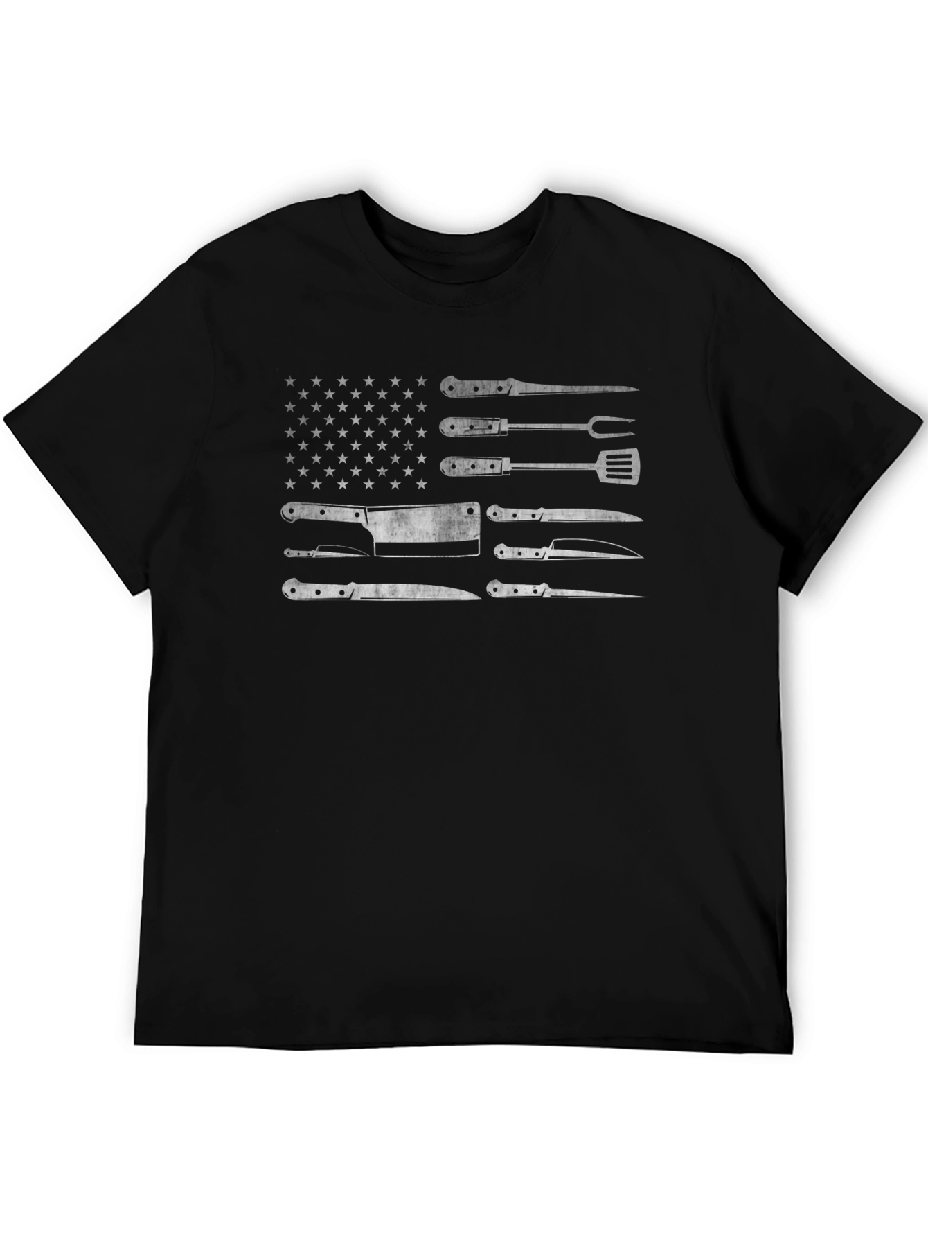 American Flag Knife Graphic T-Shirt