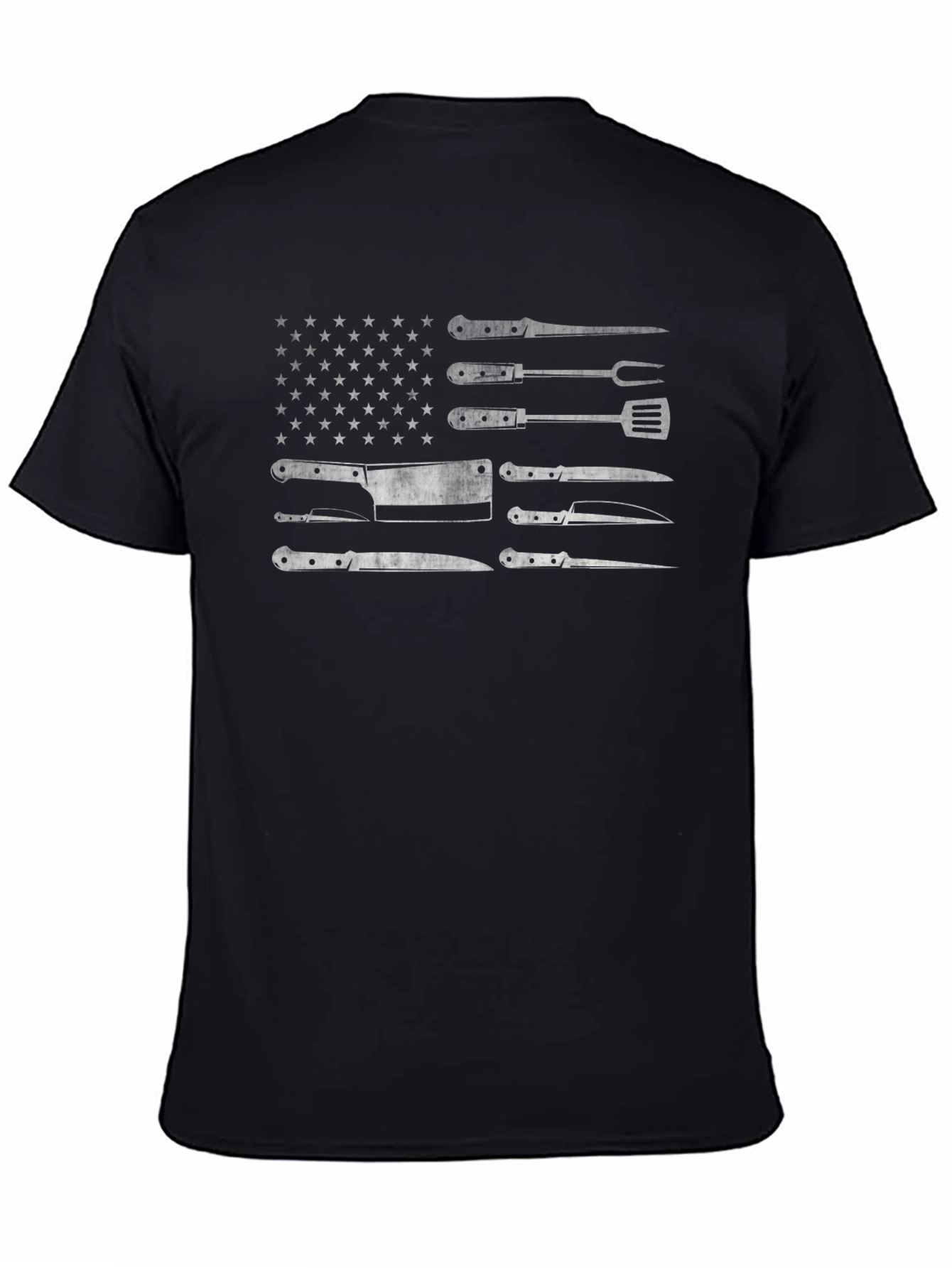American Flag Knife Graphic T-Shirt