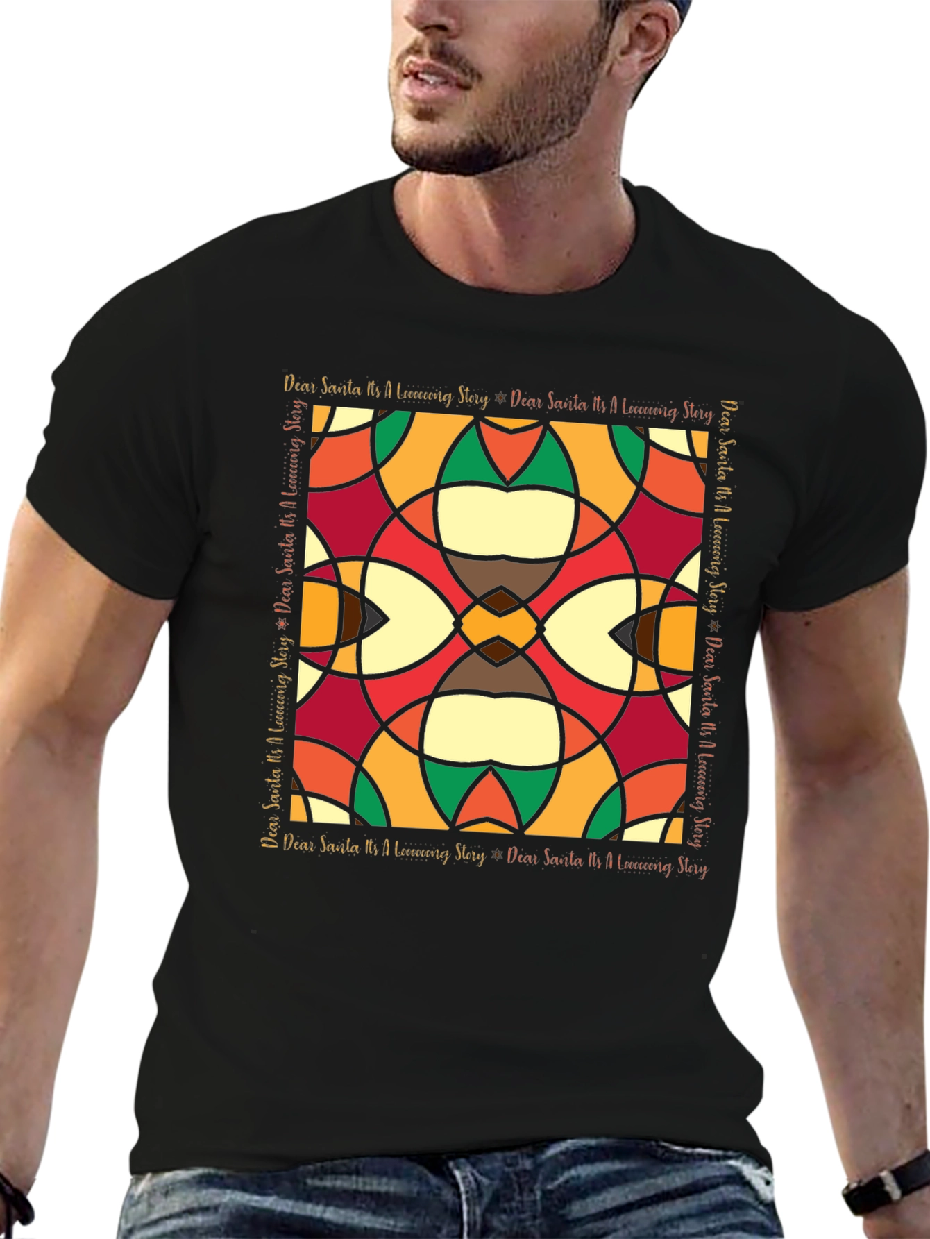 Abstract Stained-Glass Style Graphic Tee
