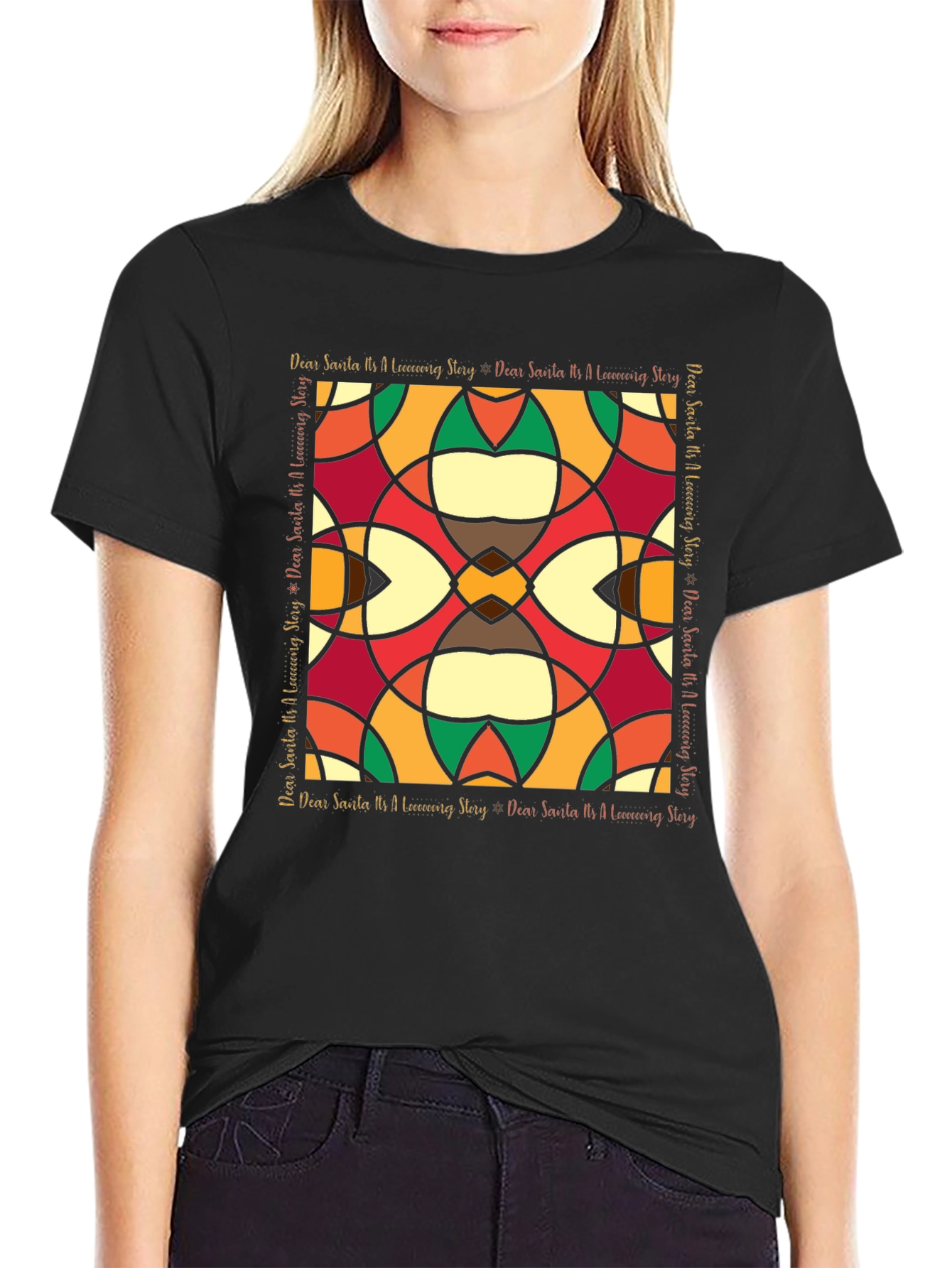 Abstract Stained-Glass Style Graphic Tee