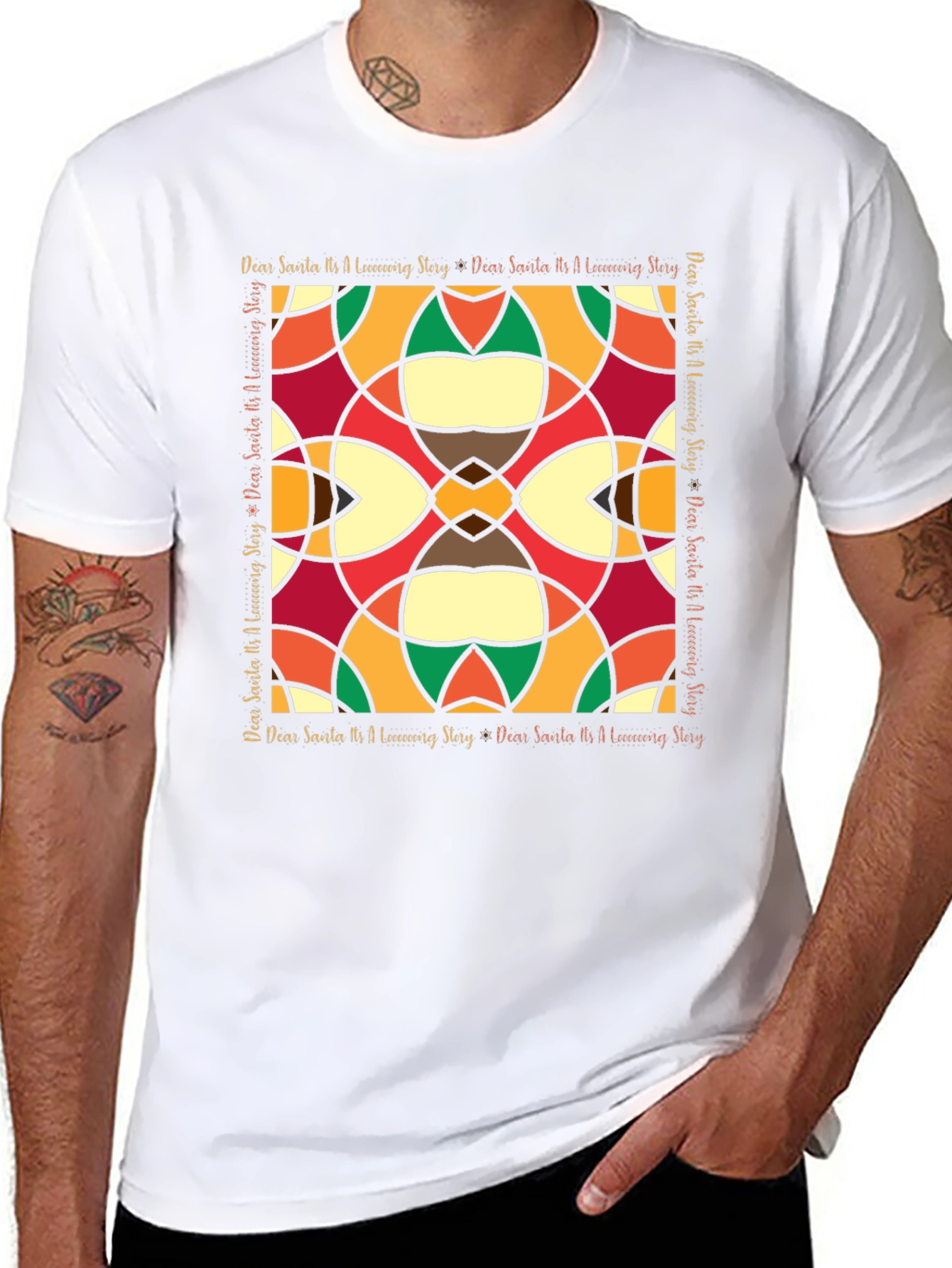 Abstract Stained-Glass Style Graphic Tee