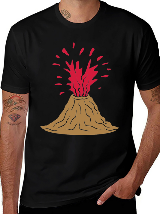 Volcano Eruption Graphic Tee - Black