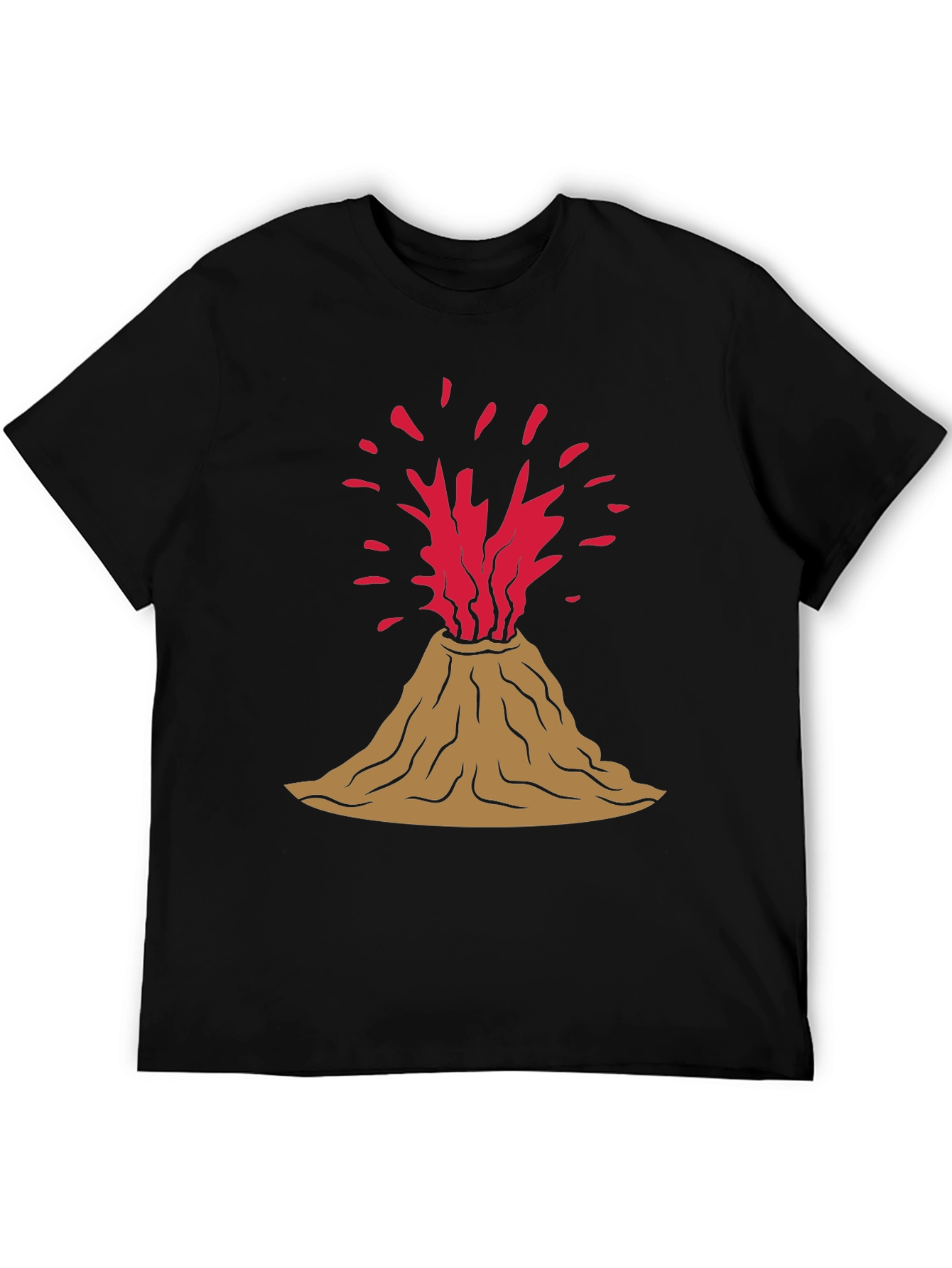 Volcano Eruption Graphic Tee - Black