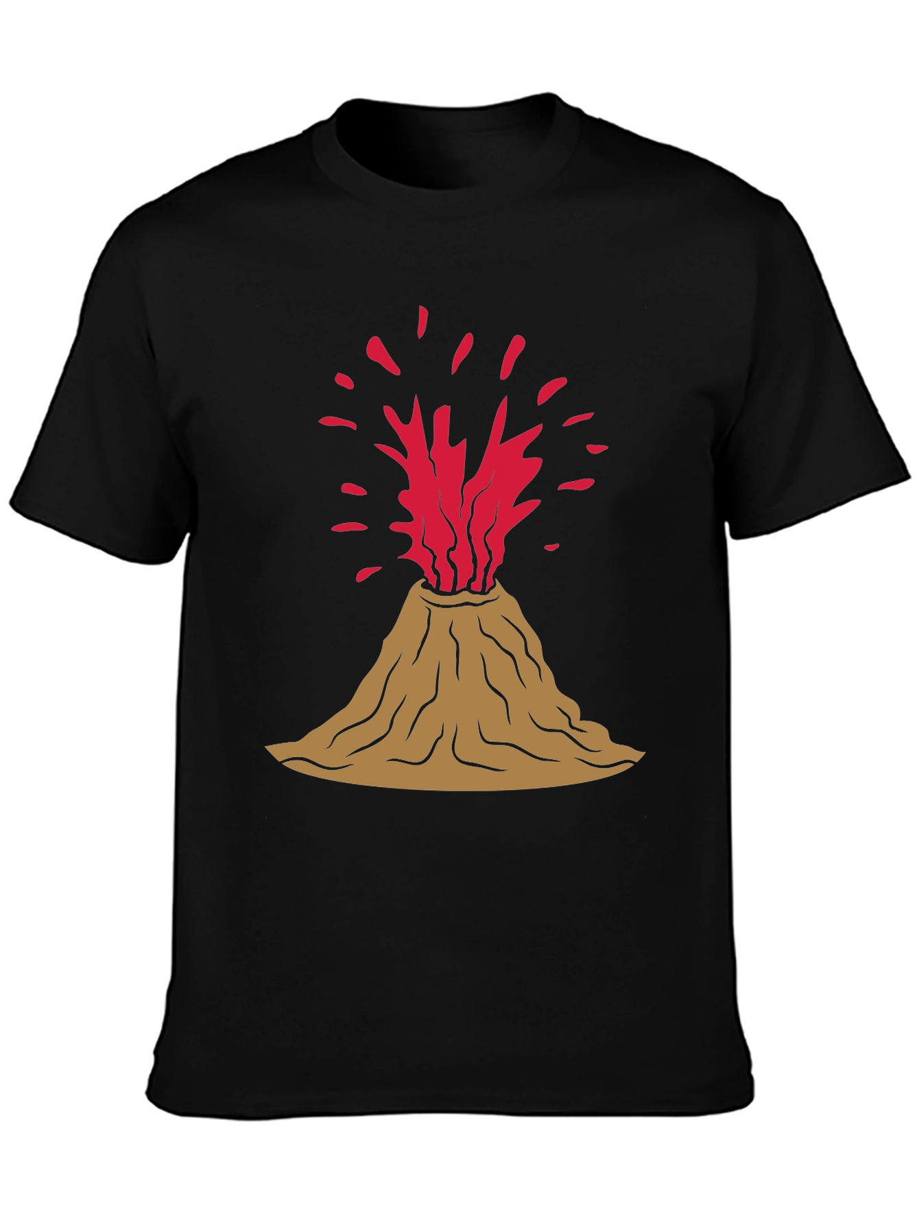 Volcano Eruption Graphic Tee - Black