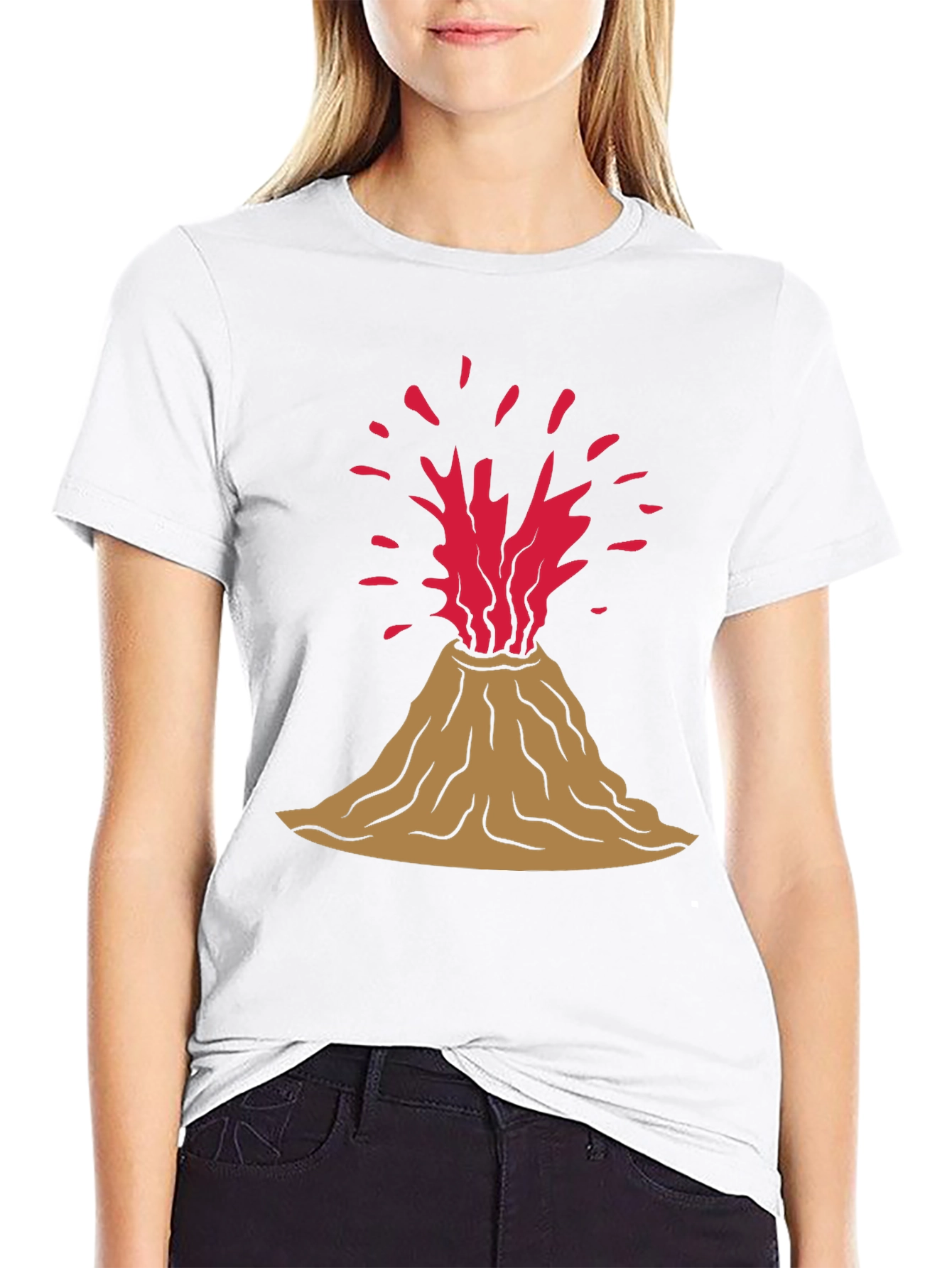 Volcano Eruption Graphic Tee - Black