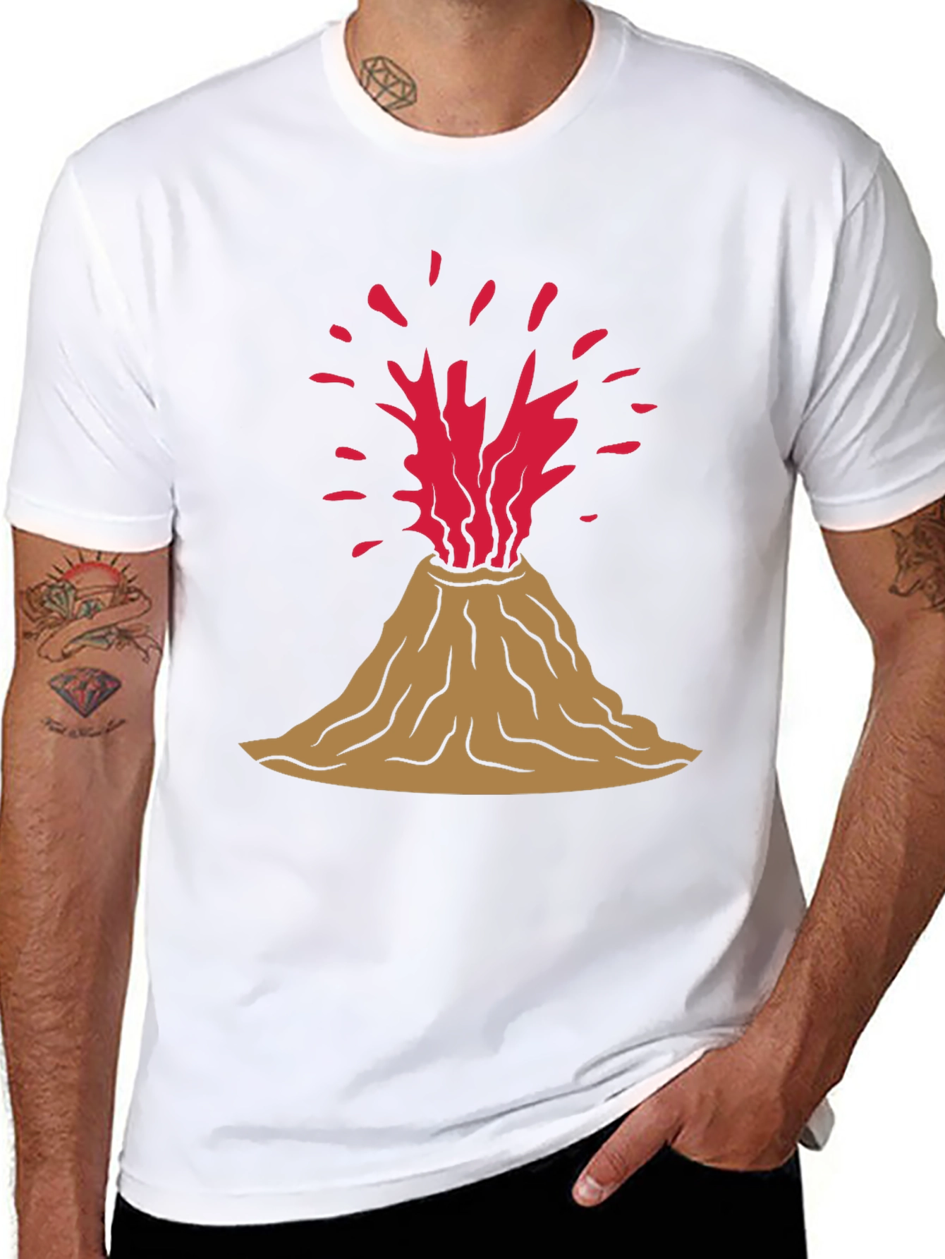 Volcano Eruption Graphic Tee - Black