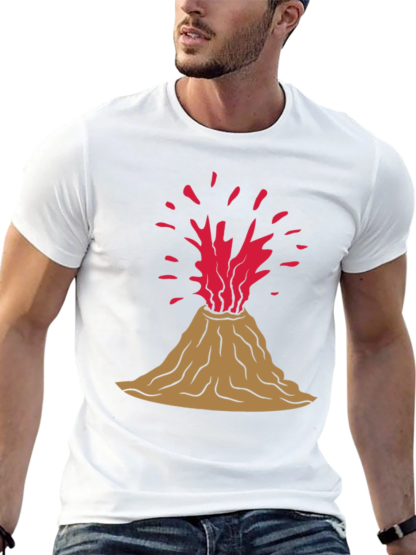 Volcano Eruption Graphic Tee - Black