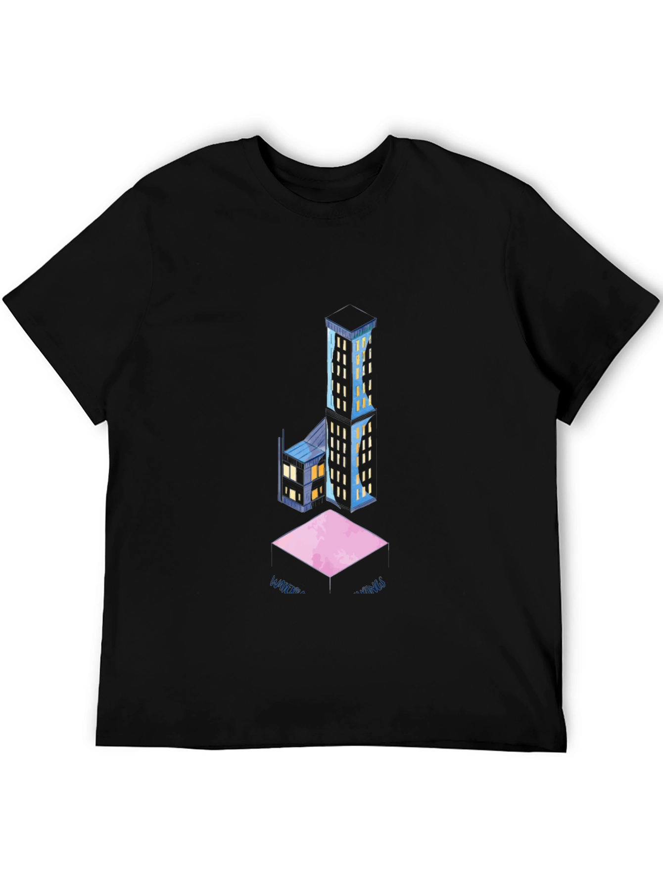 Abstract Cityscape Black T-Shirt