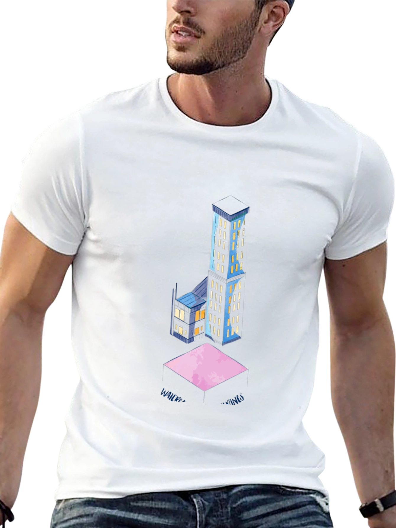 Abstract Cityscape Black T-Shirt