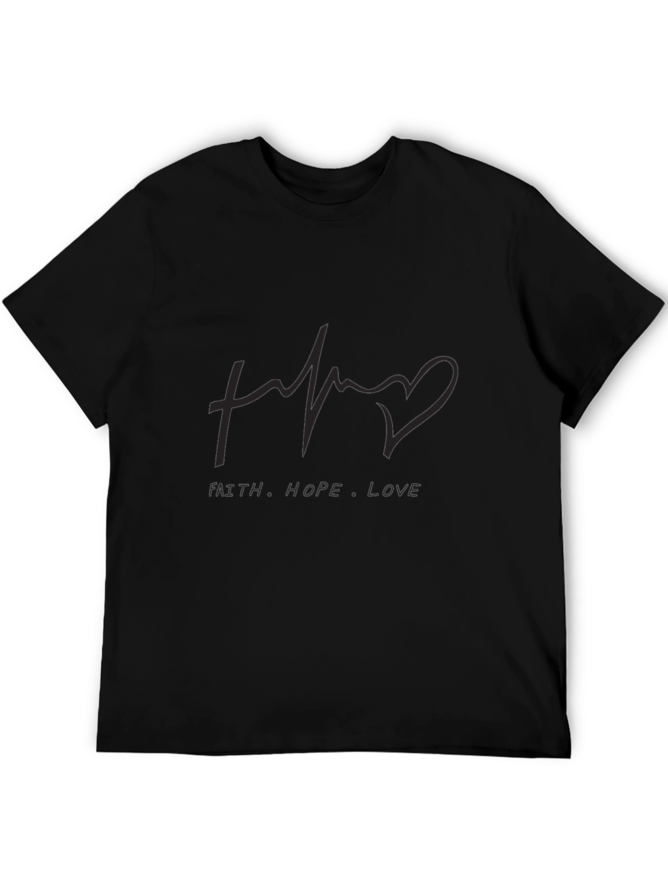 Faith Hope Love Graphic Tee - Black T-Shirt