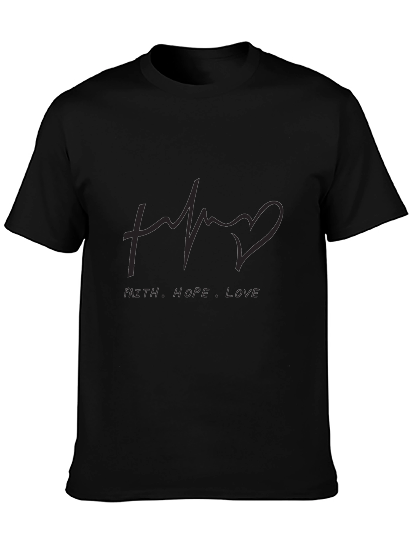 Faith Hope Love Graphic Tee - Black T-Shirt