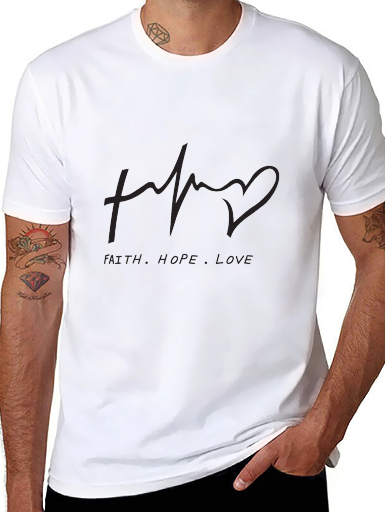 Faith Hope Love Graphic Tee - Black T-Shirt