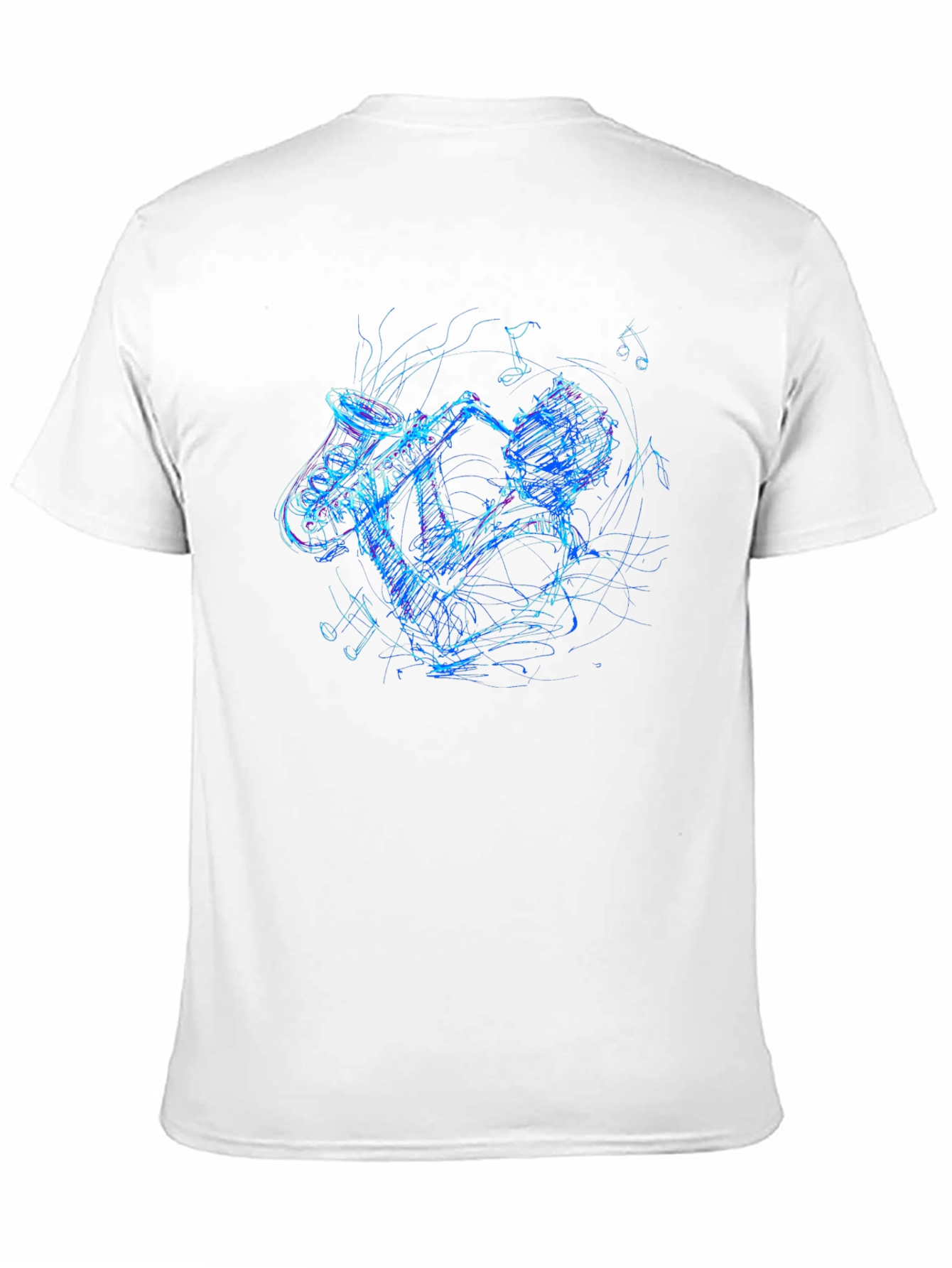 Saxophone Player Graphic T-Shirt - Black