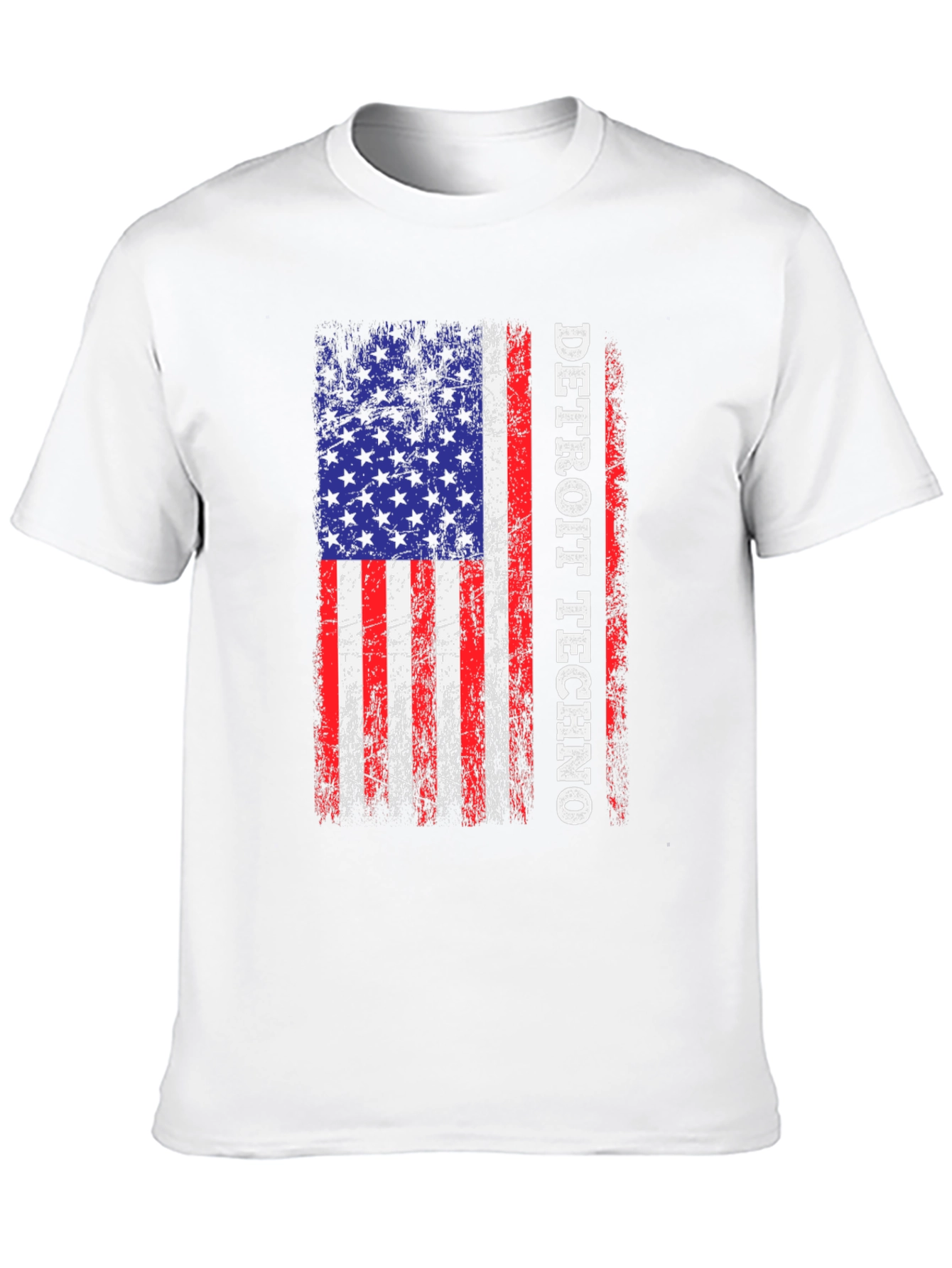 Detroit Techno American Flag Graphic T-Shirt