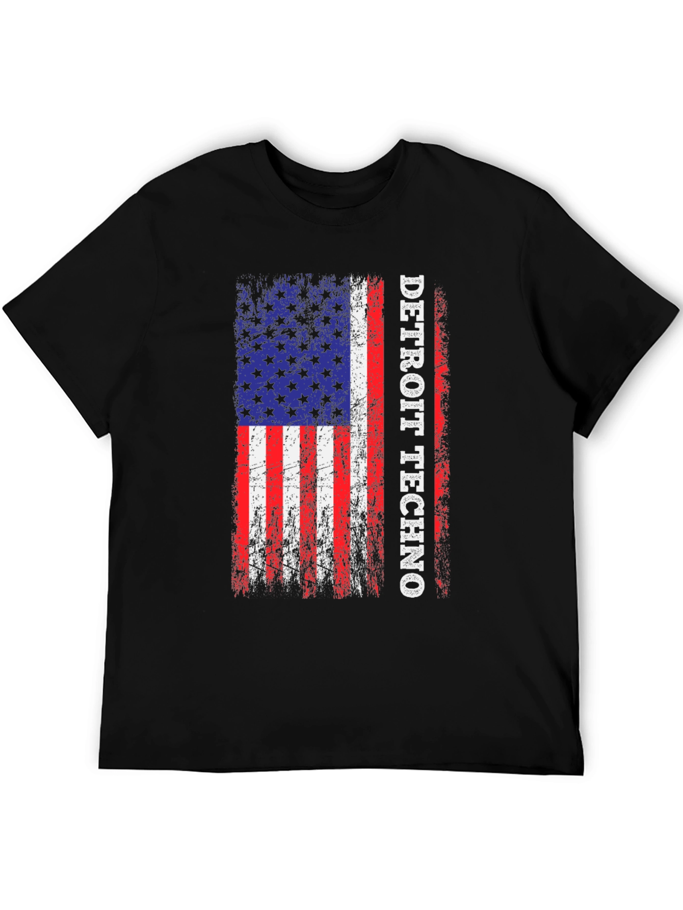 Detroit Techno American Flag Graphic T-Shirt