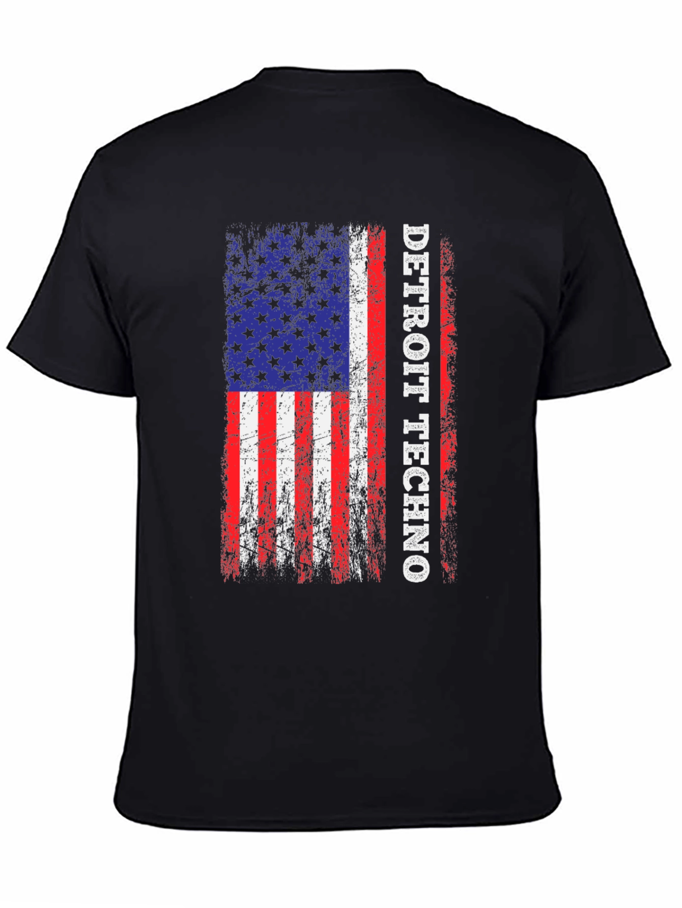 Detroit Techno American Flag Graphic T-Shirt