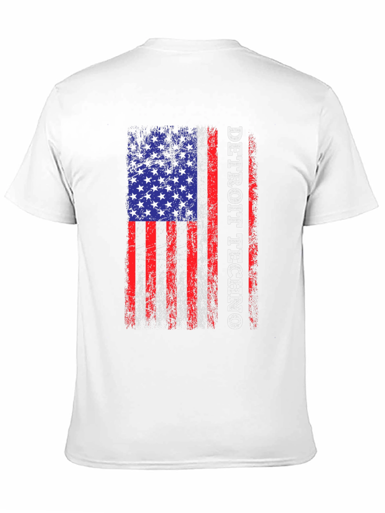 Detroit Techno American Flag Graphic T-Shirt